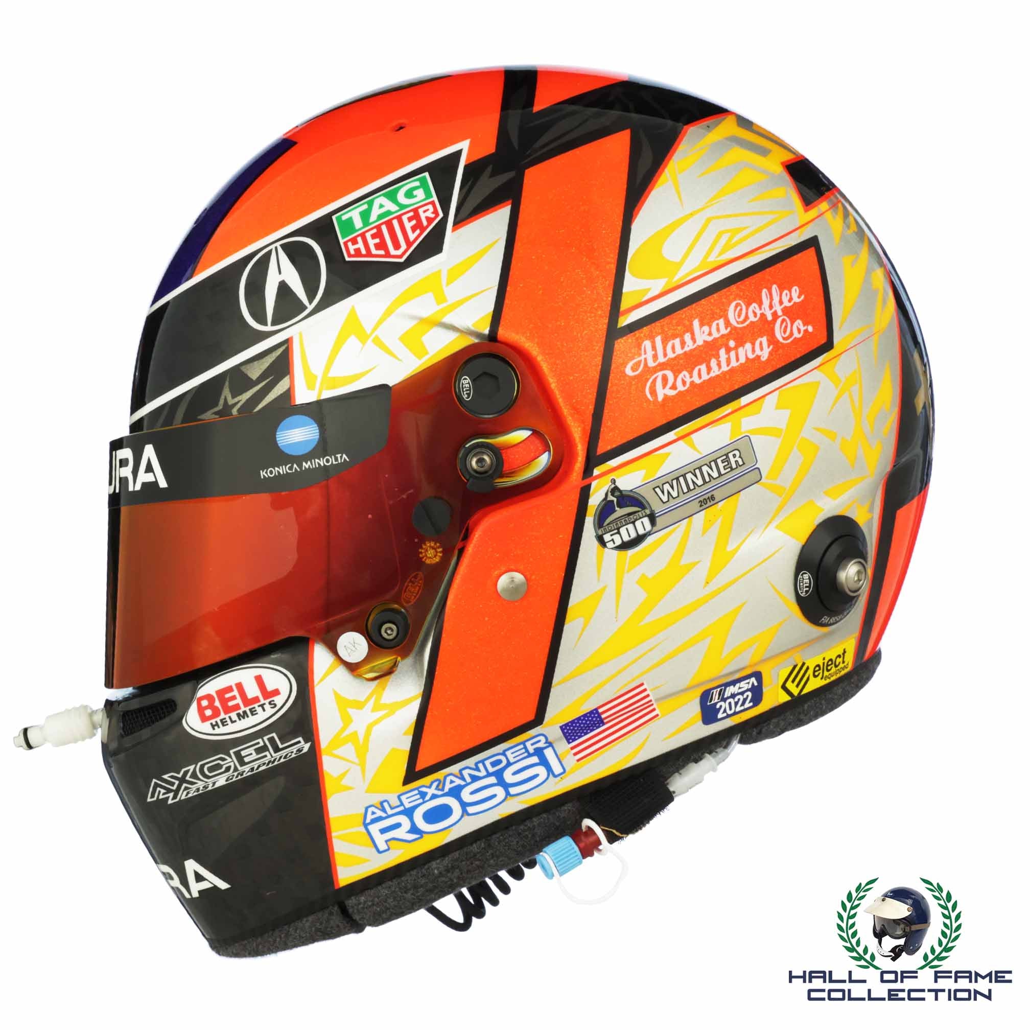 2022 Alexander Rossi Signed Rolex 24hr Used Wayne Taylor Racing IMSA Helmet