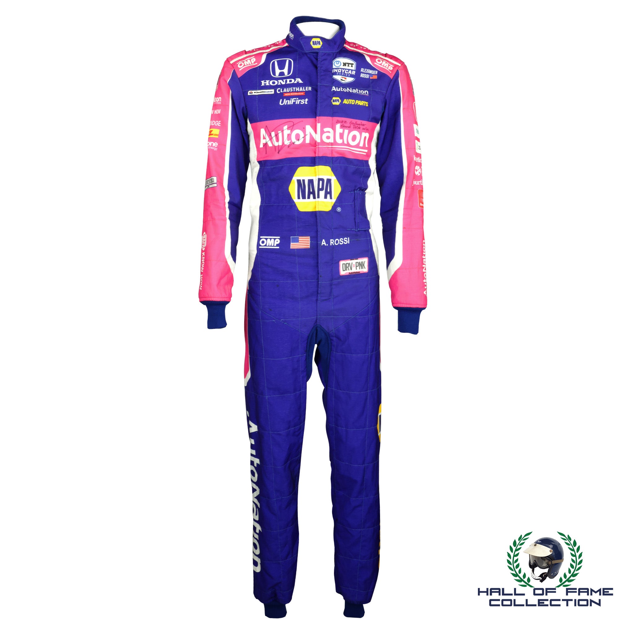 2022 Alexander Rossi Signed Race Winning Gallagher Grand Prix IndyCar Suit