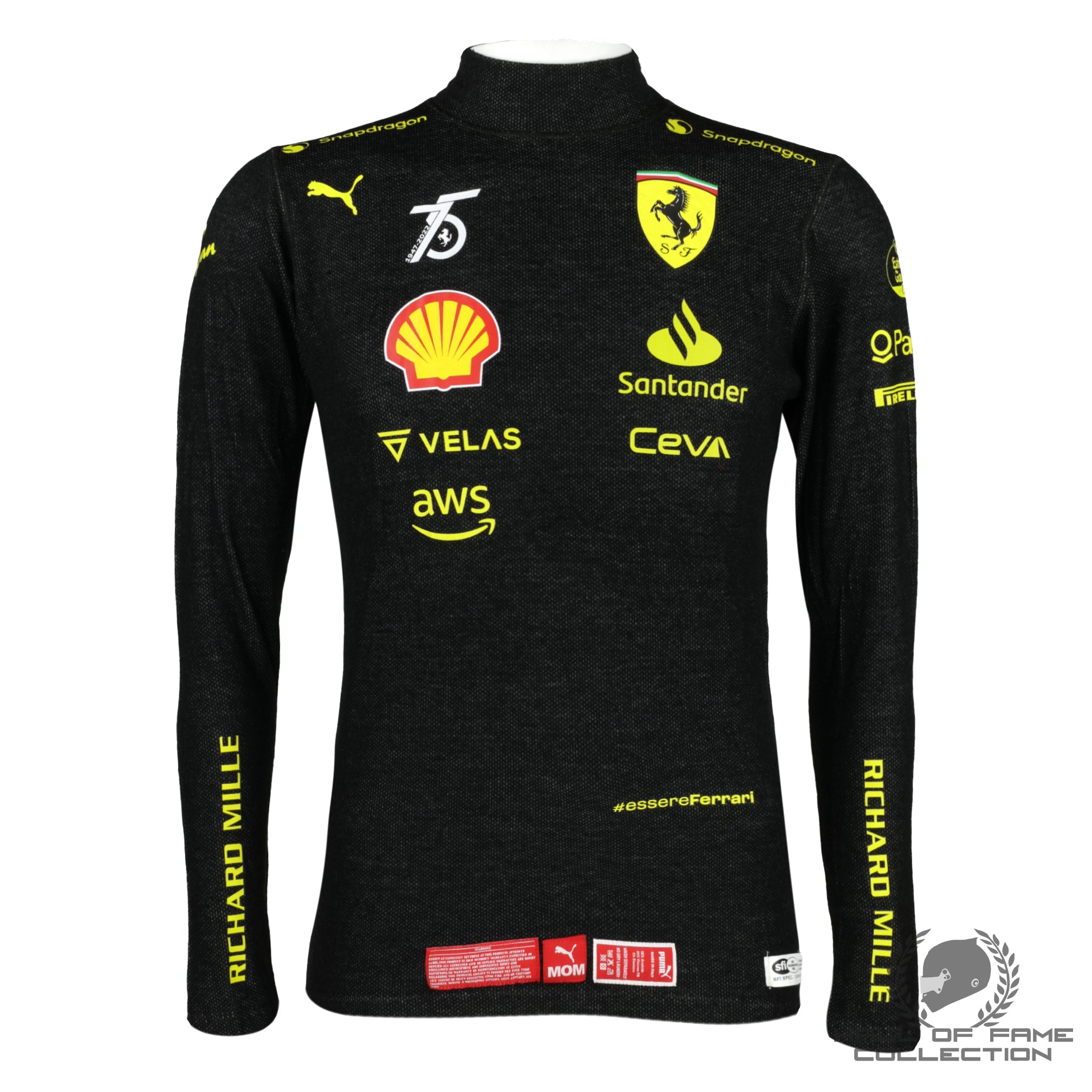 スポーツ選手 C.Sainz 2022 Ferrari F1 Used Nomex 2022 Carlos Sainz Monza Used Scuderia Ferrari F1 Nomex