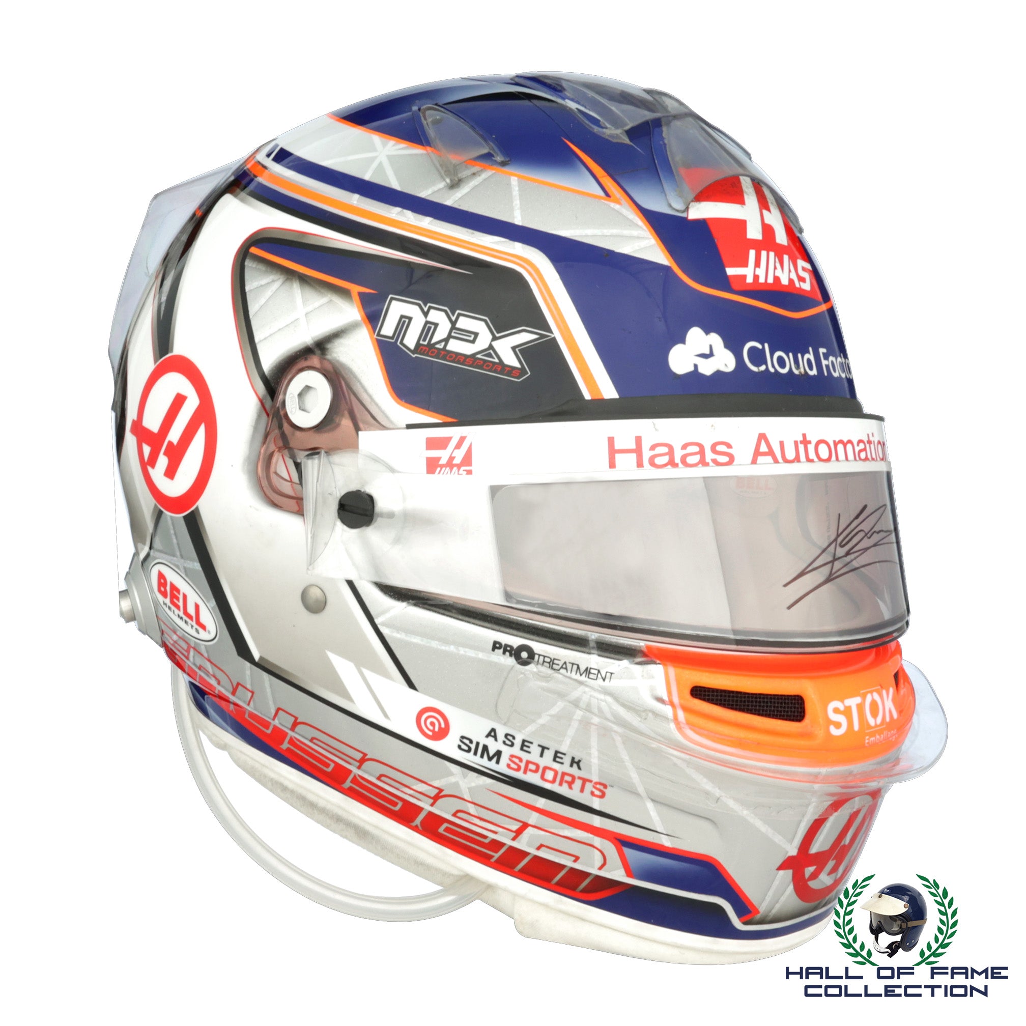 2022 Kevin Magnussen Signed Abu Dhabi GP Race Used Haas F1 Helmet