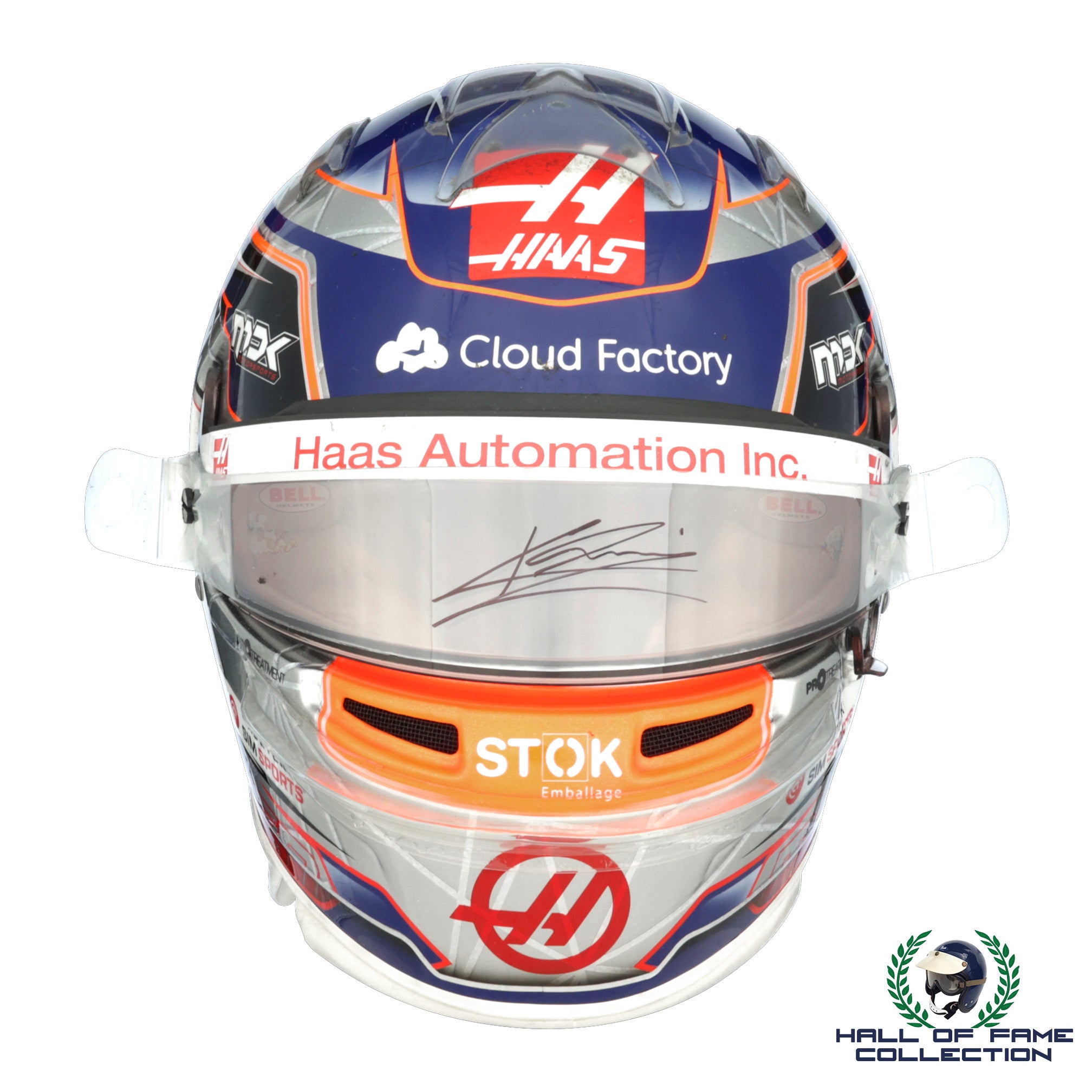 2022 Kevin Magnussen Signed Abu Dhabi GP Race Used Haas F1 Helmet