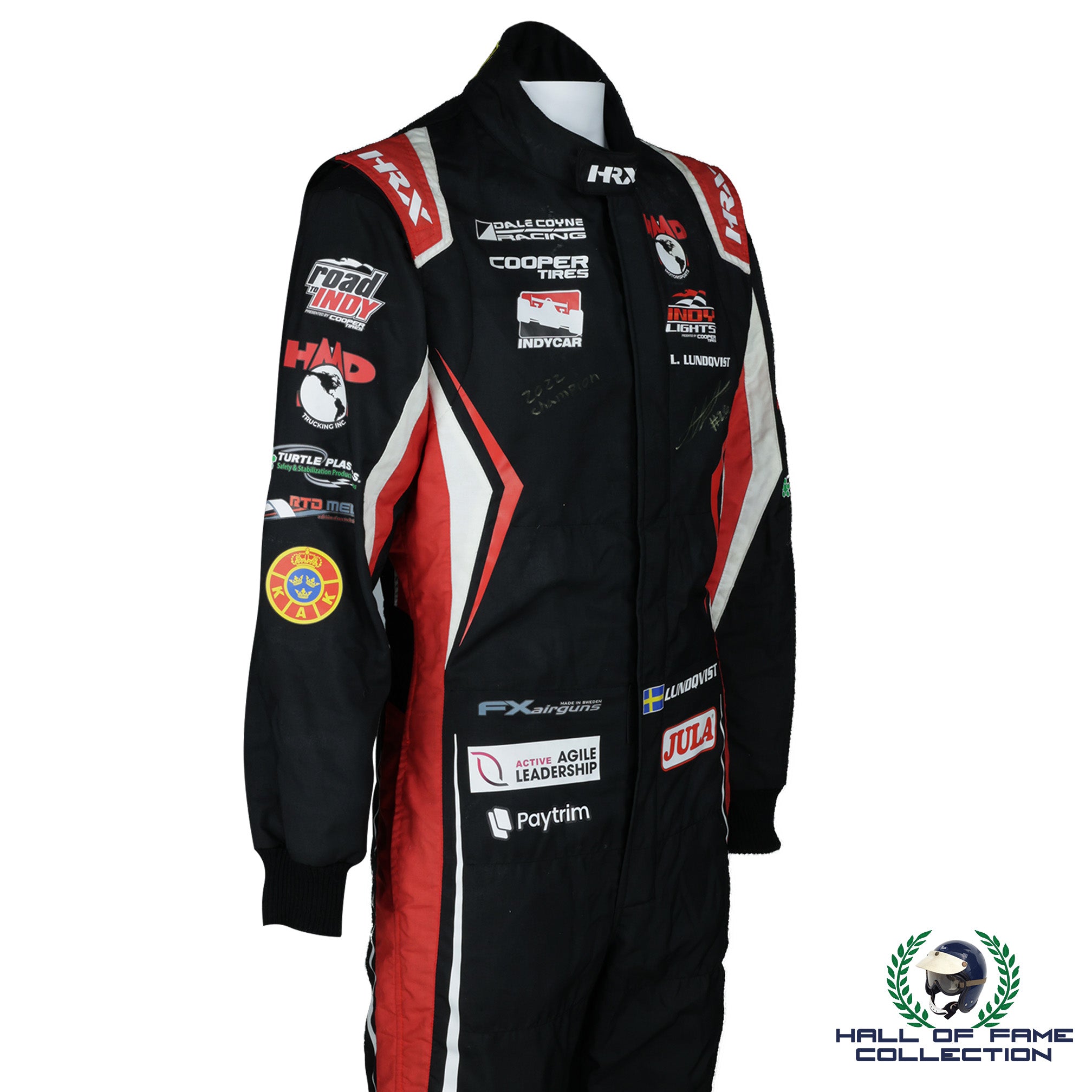 2022 Linus Lunqvist Signed Championship Used HMD Indylights Suit