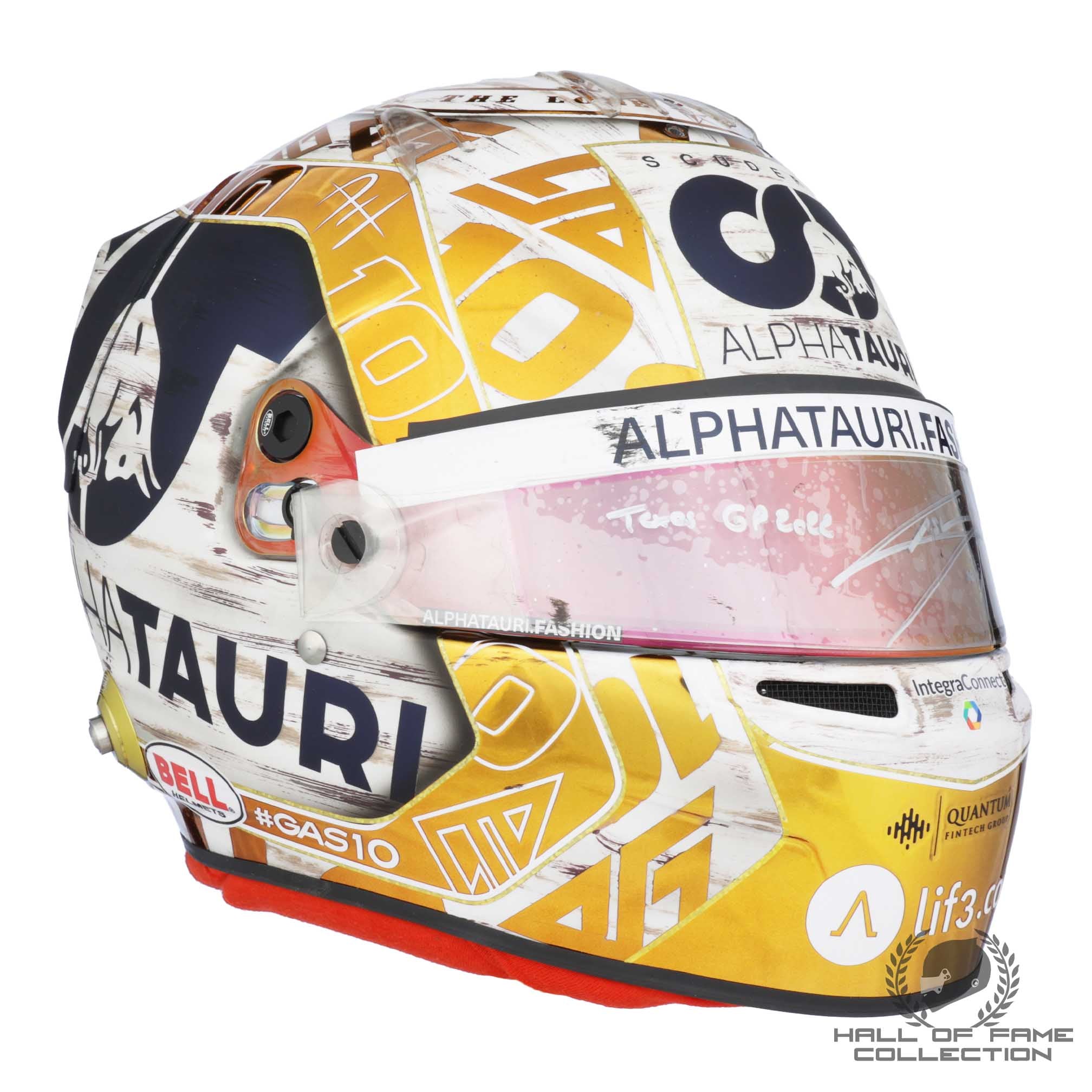 2022 Pierre Gasly Signed US GP Race Used Alpha Tauri F1 Helmet