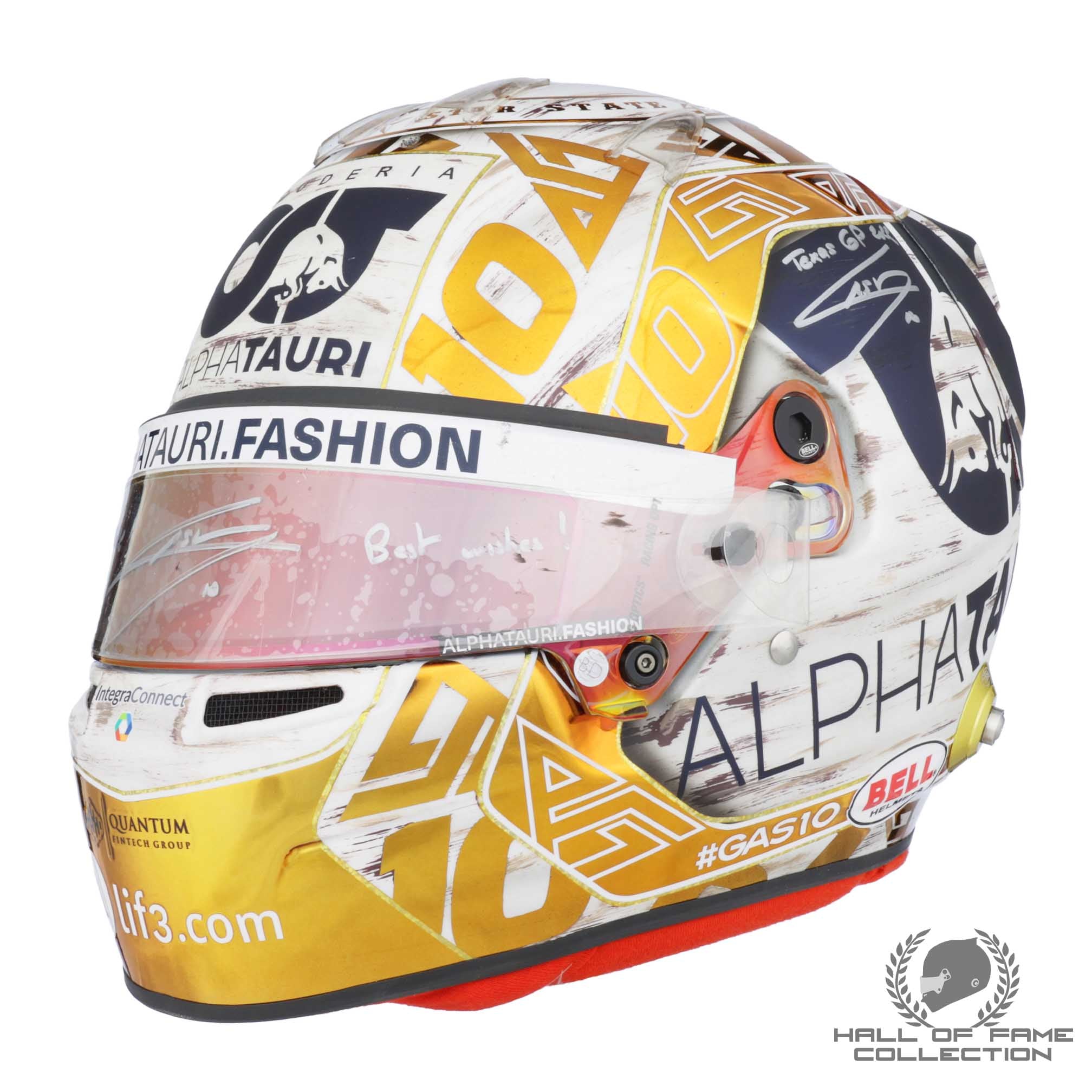 2022 Pierre Gasly Signed US GP Race Used Alpha Tauri F1 Helmet