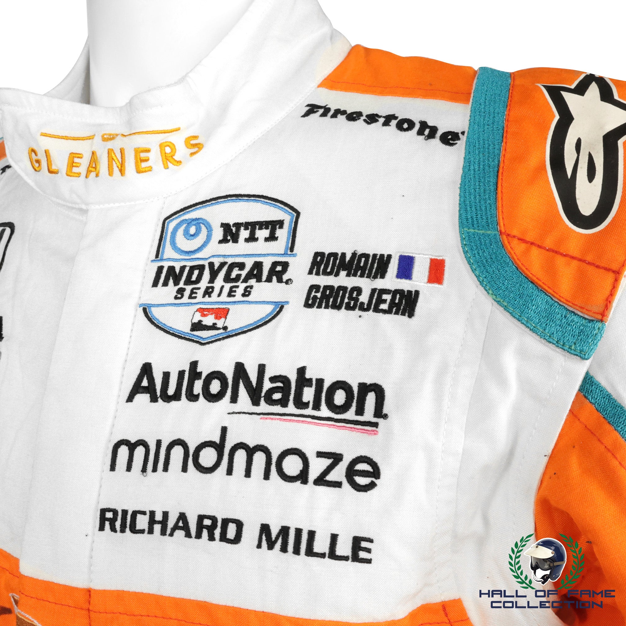 2022 Romain Grosjean Signed GP of Indianapolis Race Used Andretti Autosport IndyCar Suit