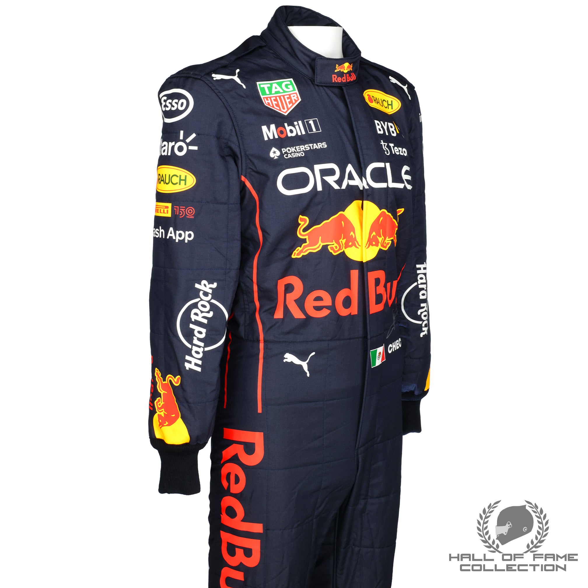 2022 Sergio Perez Signed Used Red Bull Racing F1 Suit