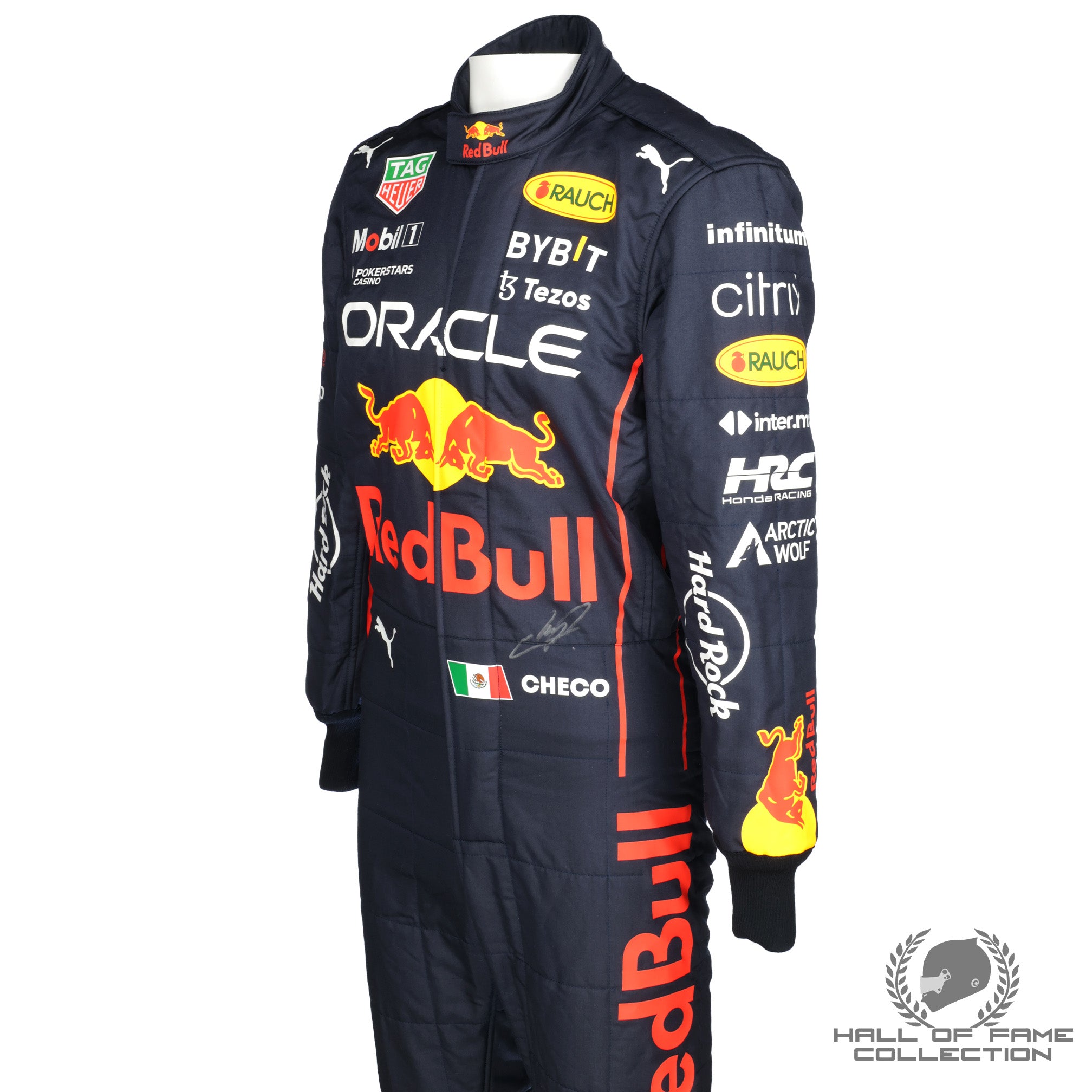 2022 Sergio Perez Signed Used Red Bull Racing F1 Suit