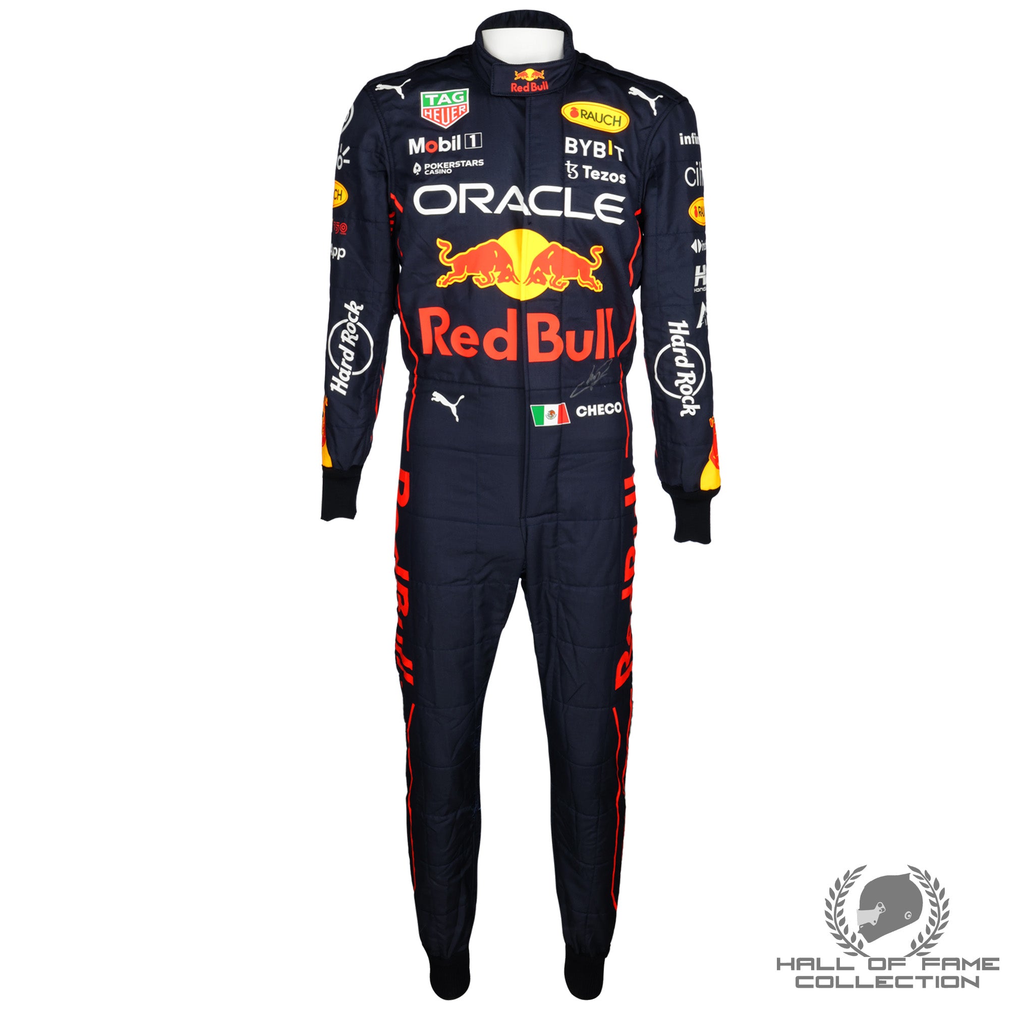 2022 Sergio Perez Signed Used Red Bull Racing F1 Suit