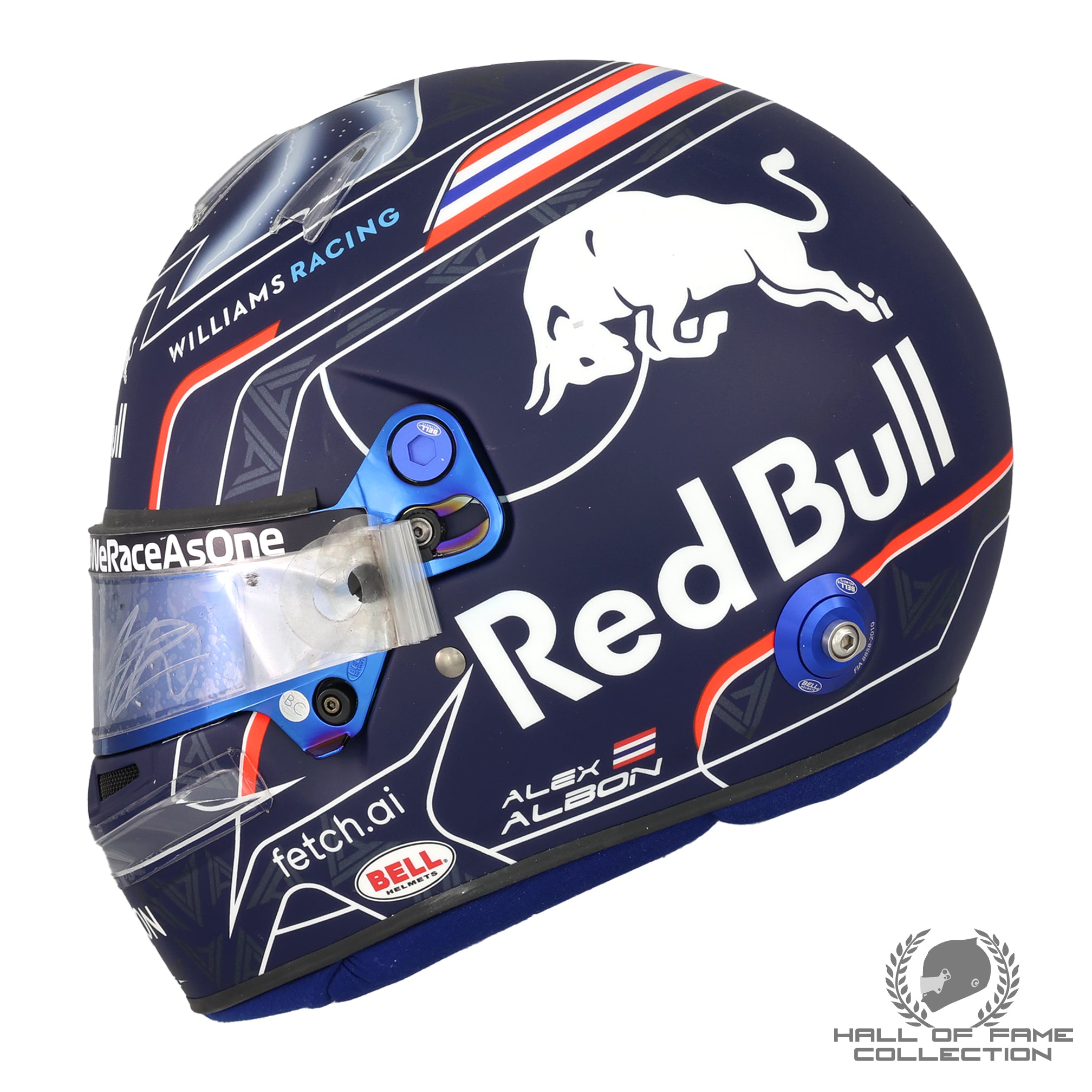 2022 Alex Albon Signed Abu Dhabi Season End Test Used Williams Helmet