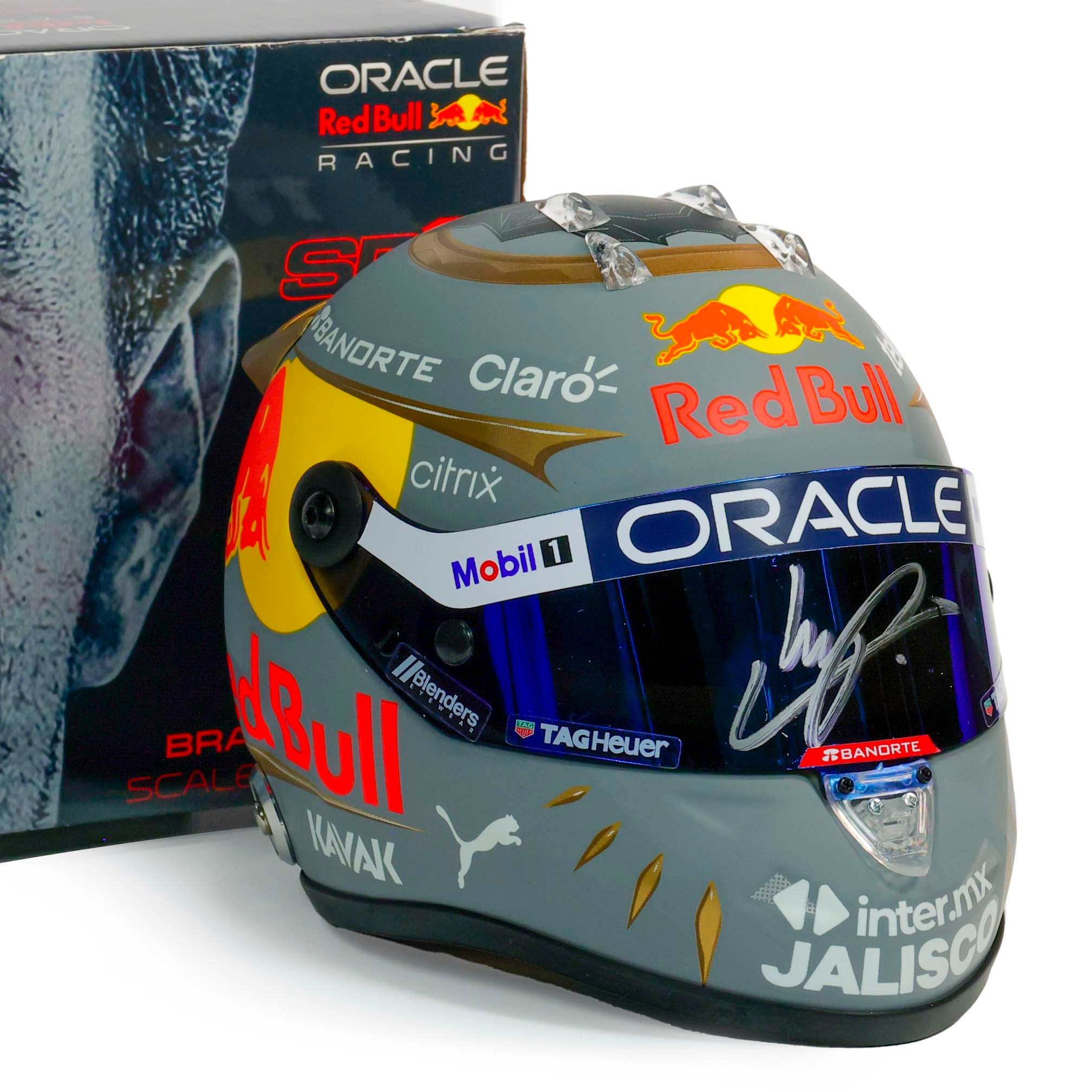 2022 Sergio Perez Signed Brazil GP Red Bull Racing 1:2 Scale F1 Helmet