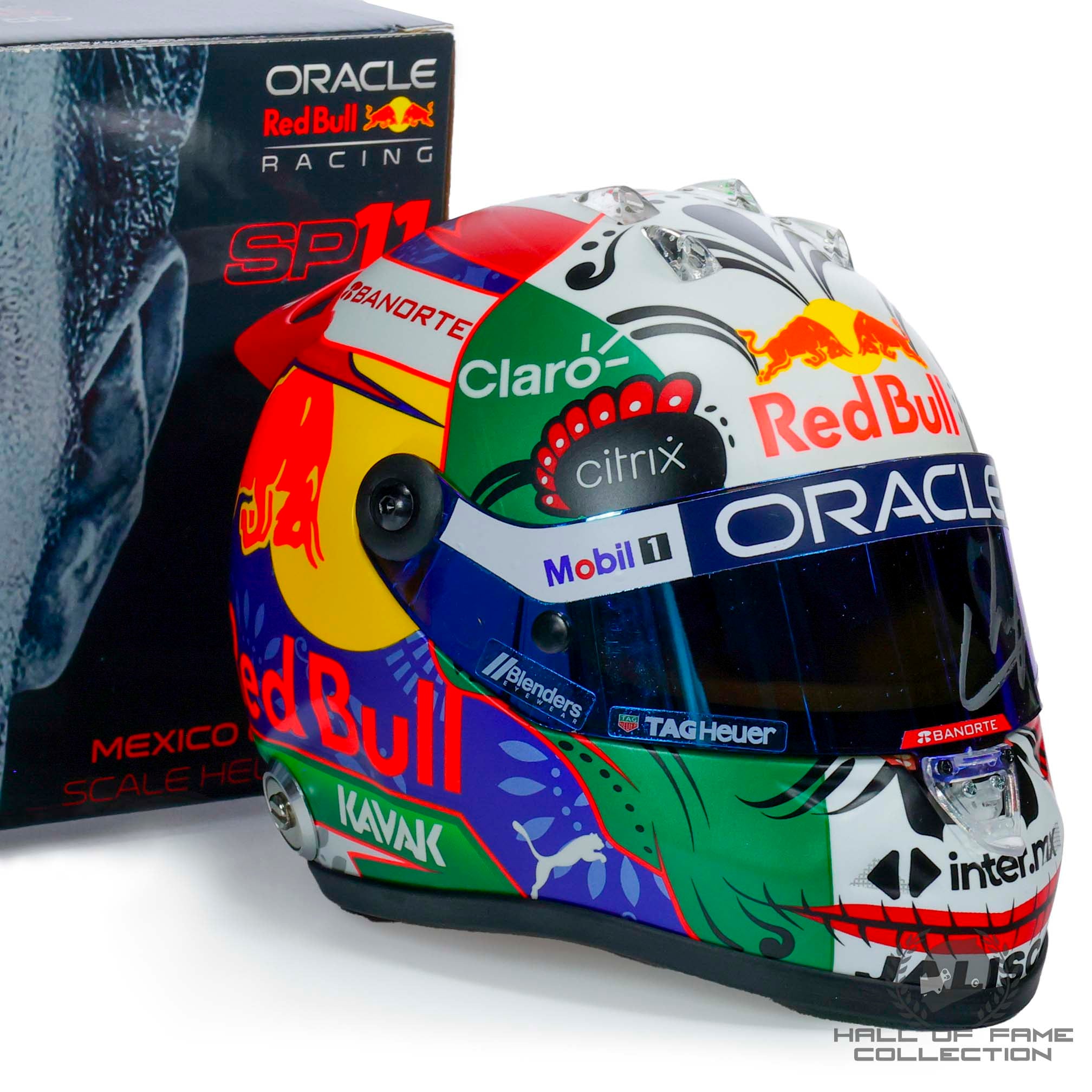 2022 Sergio Perez Signed Mexico GP Red Bull Racing 1:2 Scale F1 Helmet