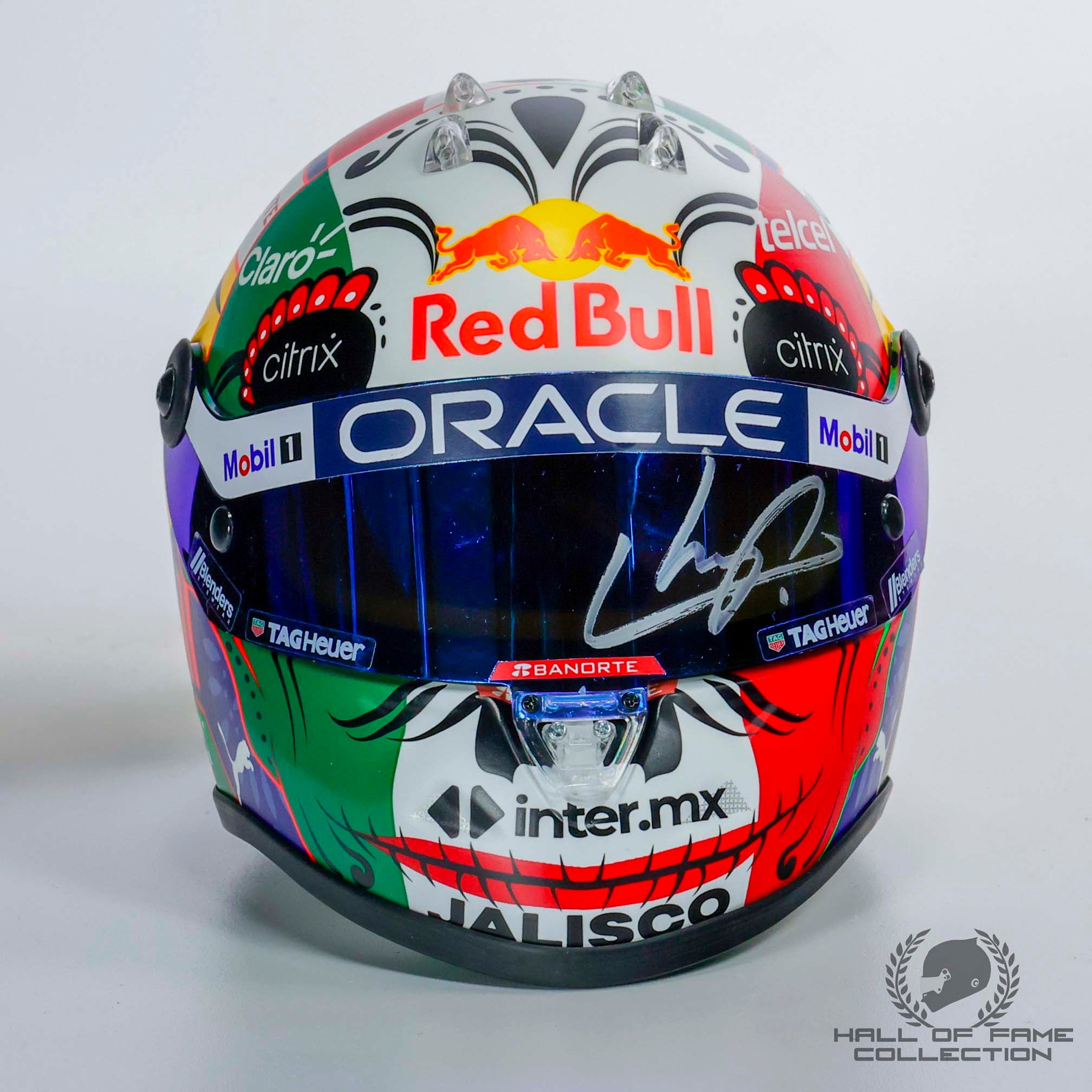 2022 Sergio Perez Signed Mexico GP Red Bull Racing 1:2 Scale F1 Helmet