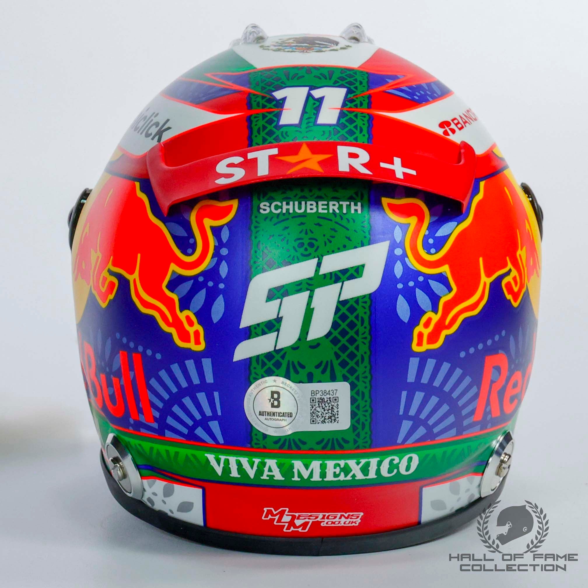 2022 Sergio Perez Signed Mexico GP Red Bull Racing 1:2 Scale F1 Helmet