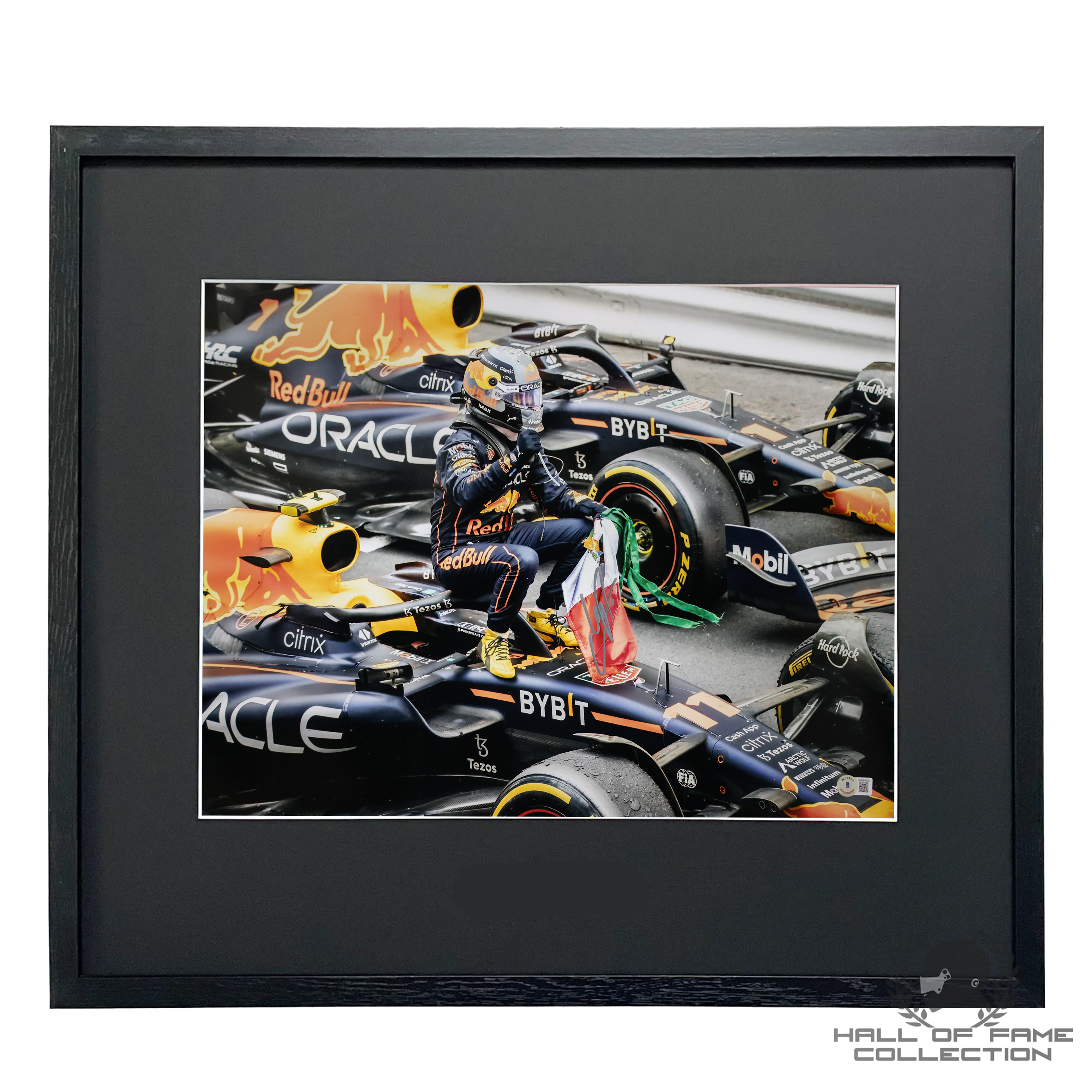 2022 Sergio Pérez Signed Red Bull Racing Monaco GP Framed F1 Photo