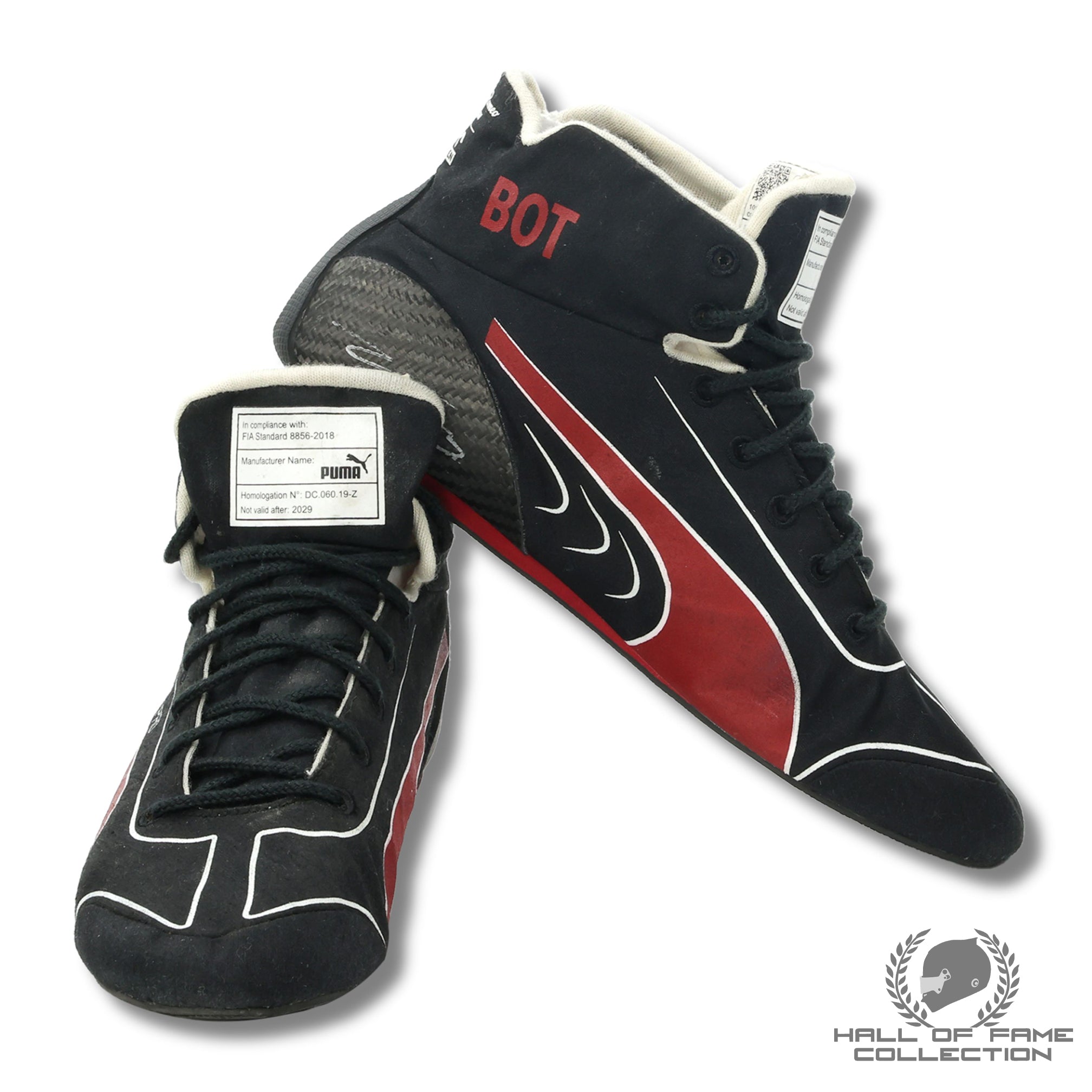 2022 Valtteri Bottas Signed Abu Dhabi Race Used Alfa Romeo F1 Boots