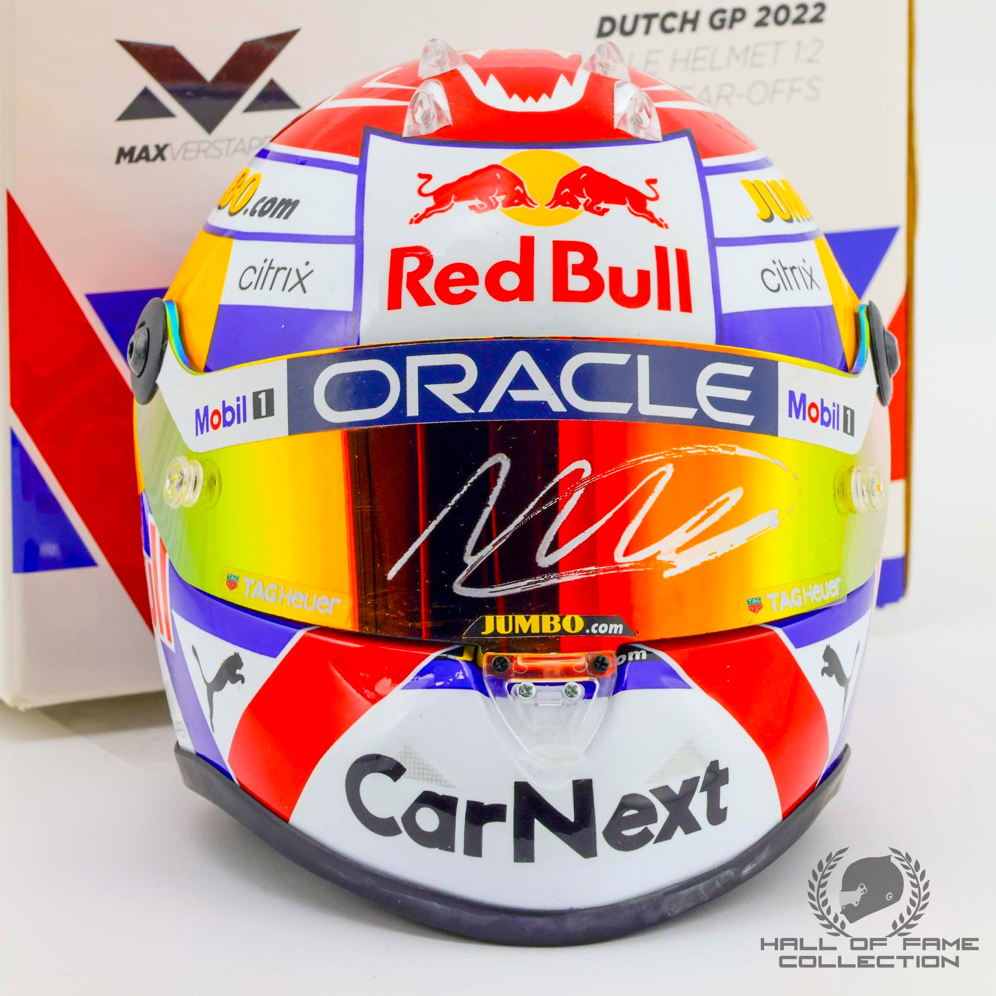 2022 Max Verstappen Signed Dutch GP Red Bull Racing 1:2 Scale F1 Helmet