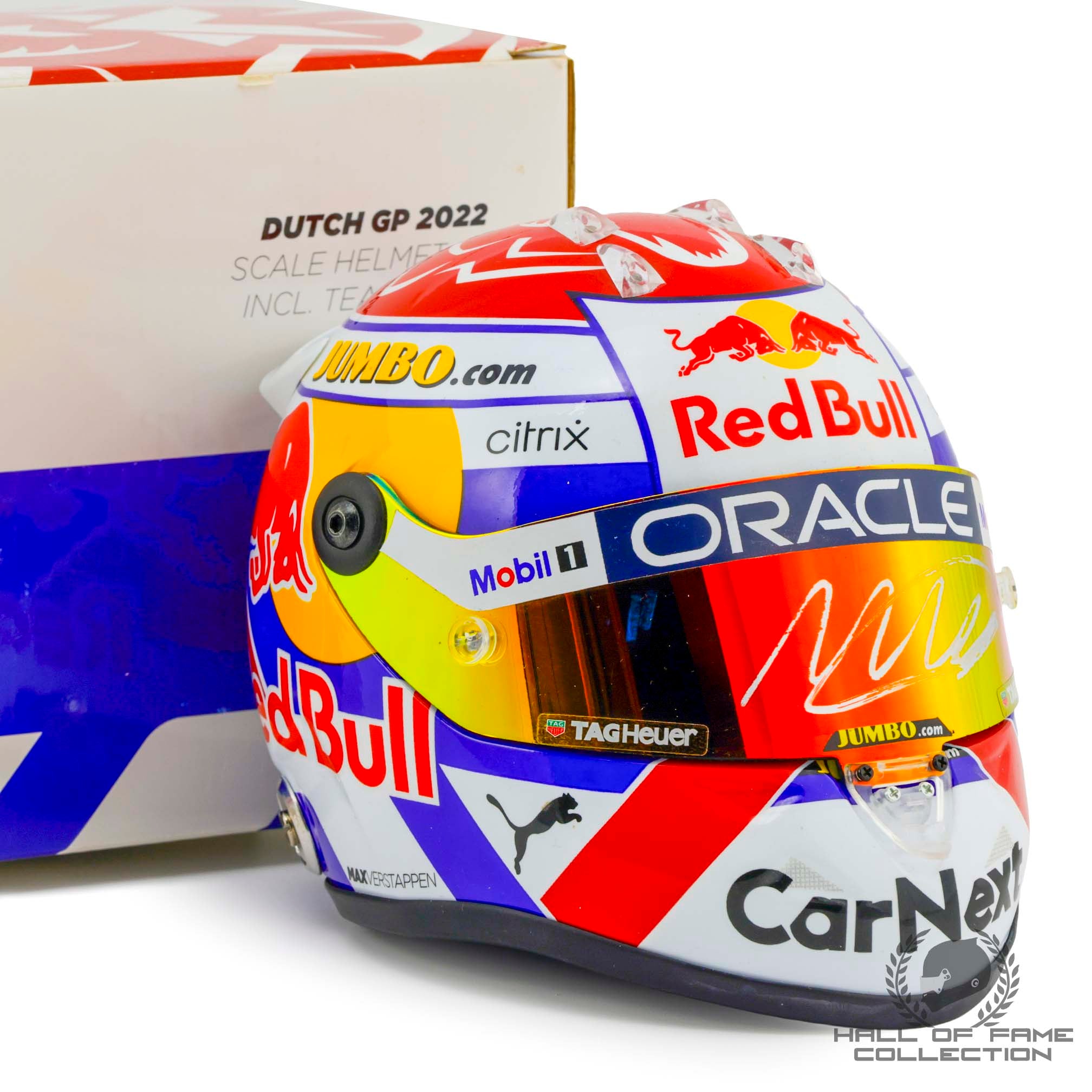 2022 Max Verstappen Signed Dutch GP Red Bull Racing 1:2 Scale F1 Helmet