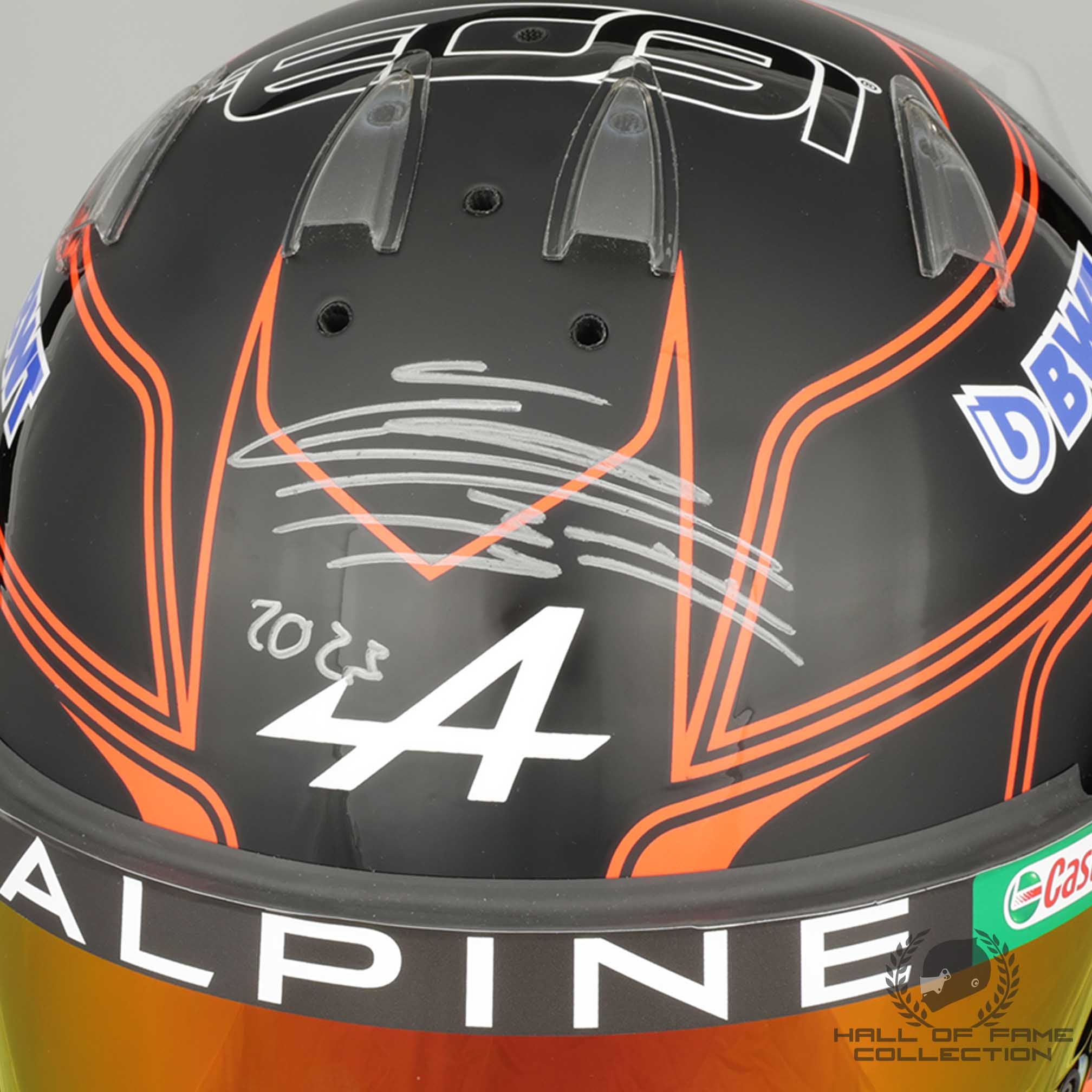 2023 Esteban Ocon Signed Used Bell HP77 Alpine F1 Helmet