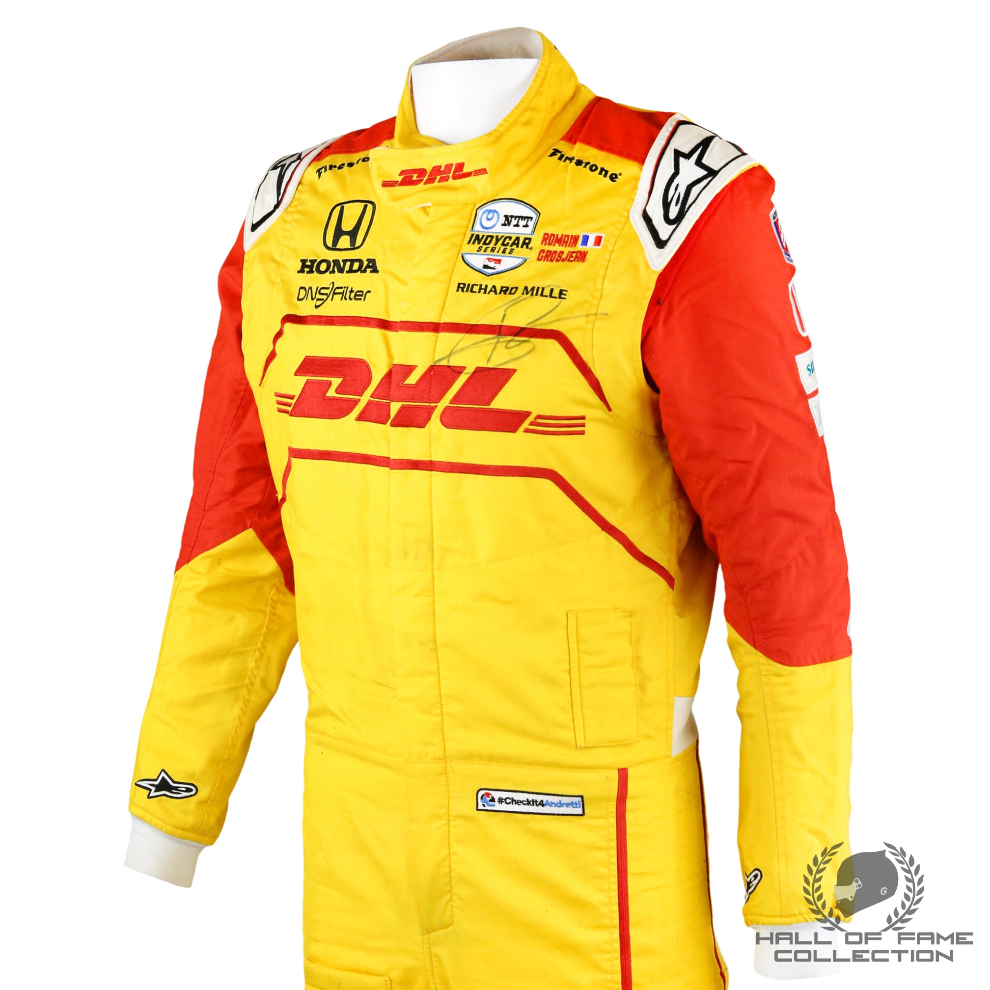 2023 Romain Grosjean Signed Race Used Andretti Autosports IndyCar Suit