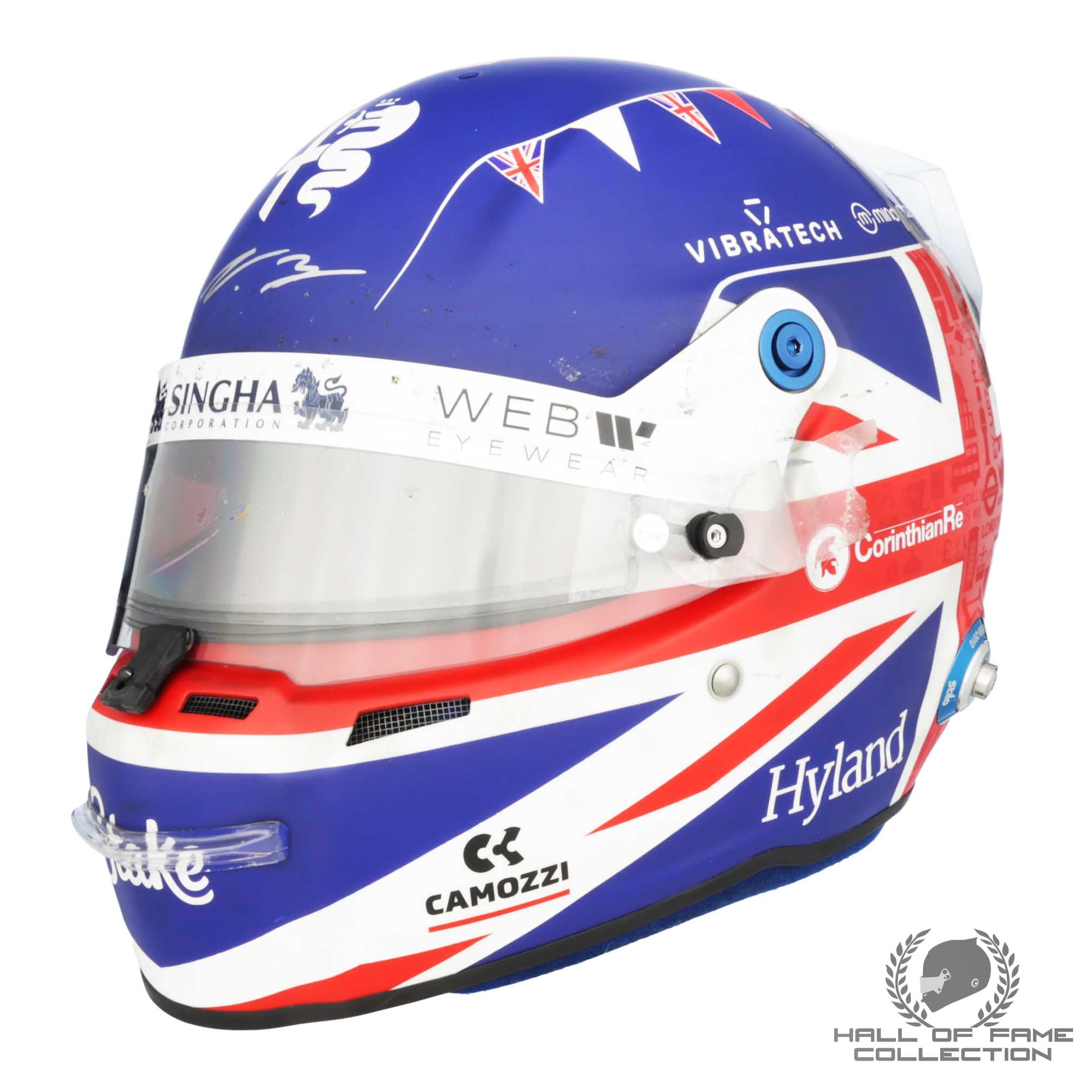 2023 Valtteri Bottas Signed British GP Special Race Used Alfa Romeo F1 Helmet