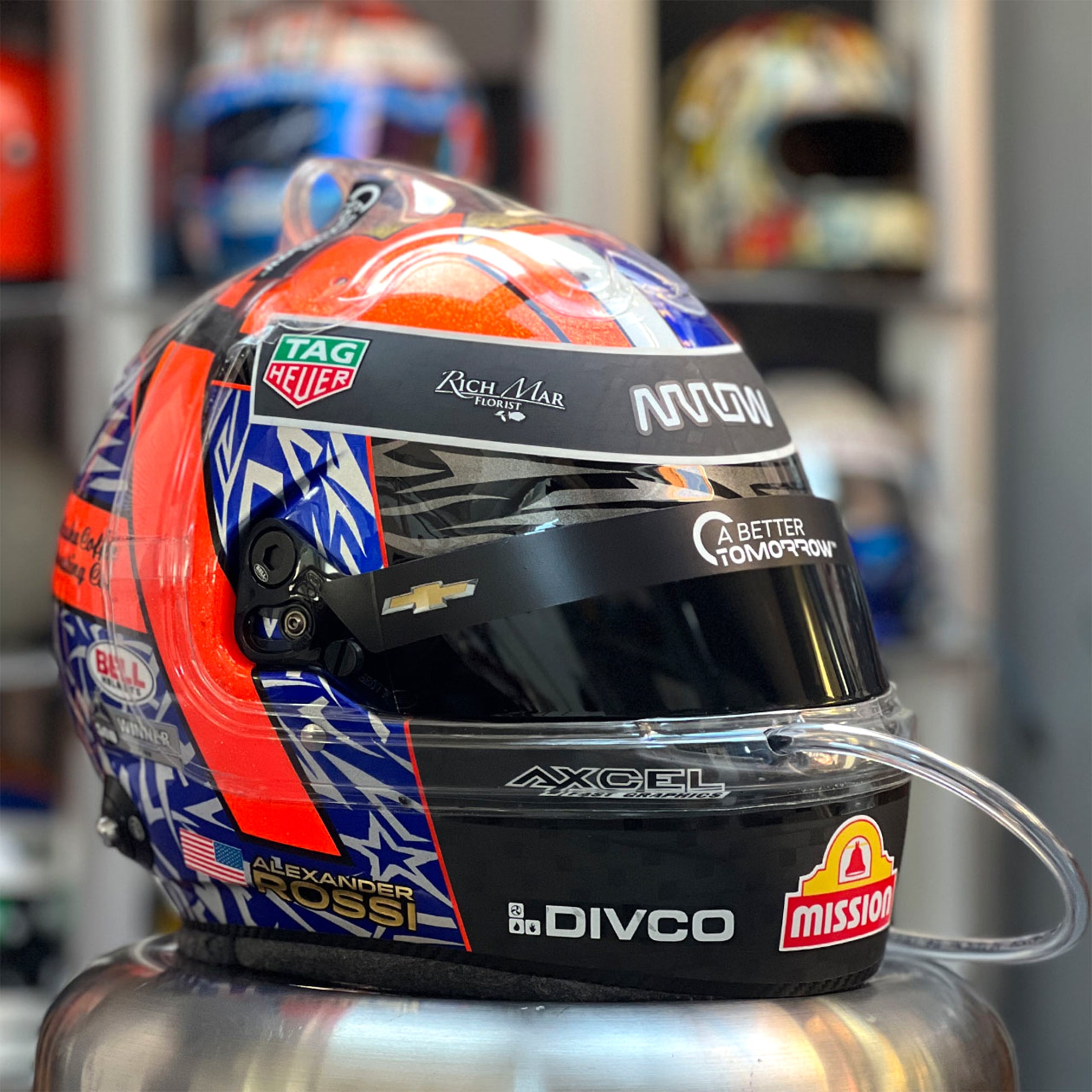 2023 Alexander Rossi Signed Race Used McLaren IndyCar Helmet