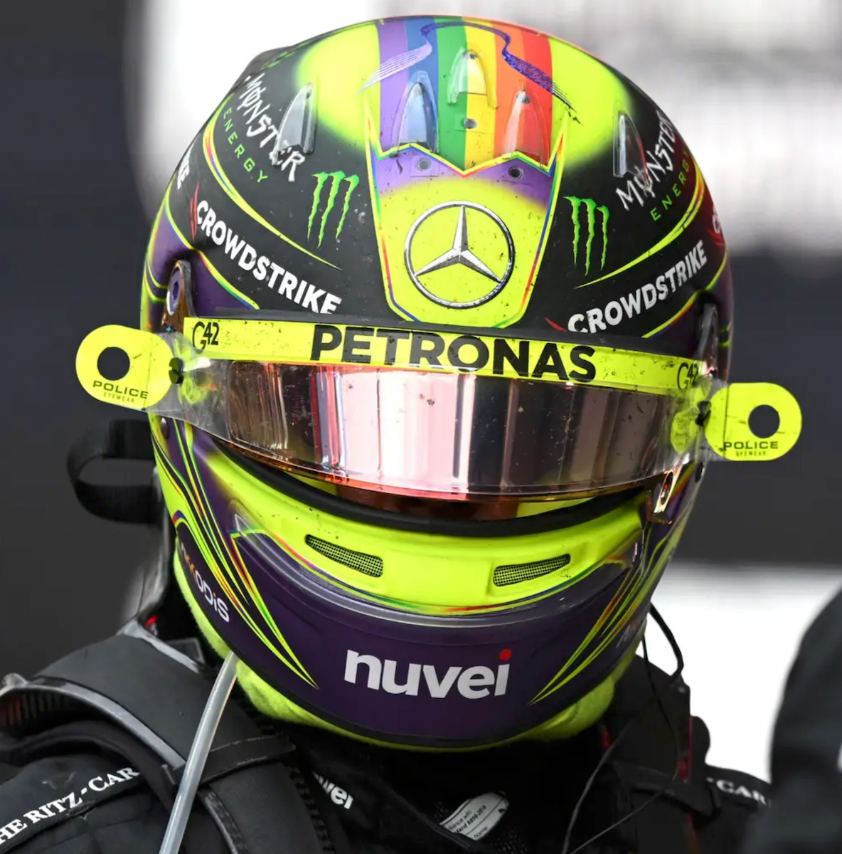 2023 Lewis Hamilton Race Used Mercedes F1 Visor