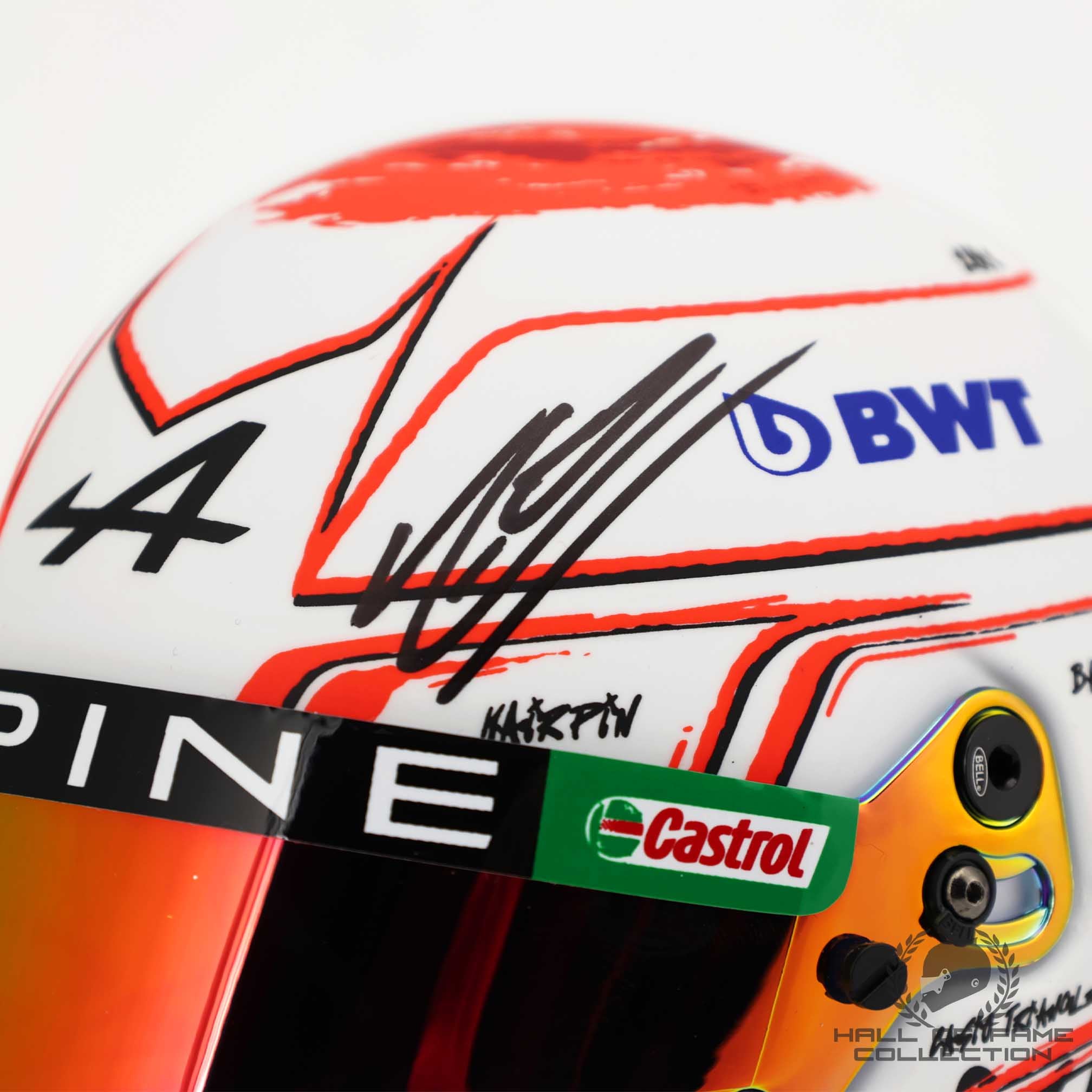 2023 Esteban Ocon Signed 1/2 Scale Bell Alpine Japanese GP F1 Helmet