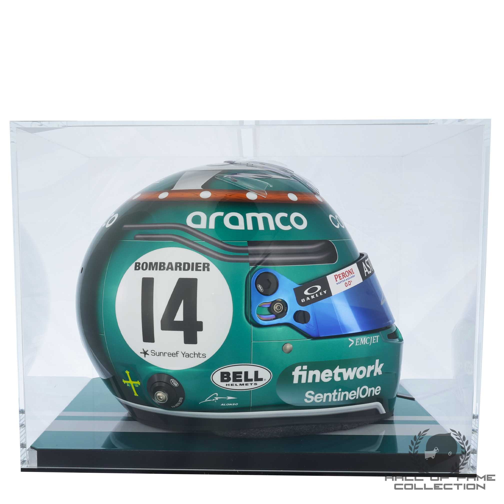 2023 Fernando Alonso Signed Official Bell Replica Silverstone Aston Martin F1 Helmet