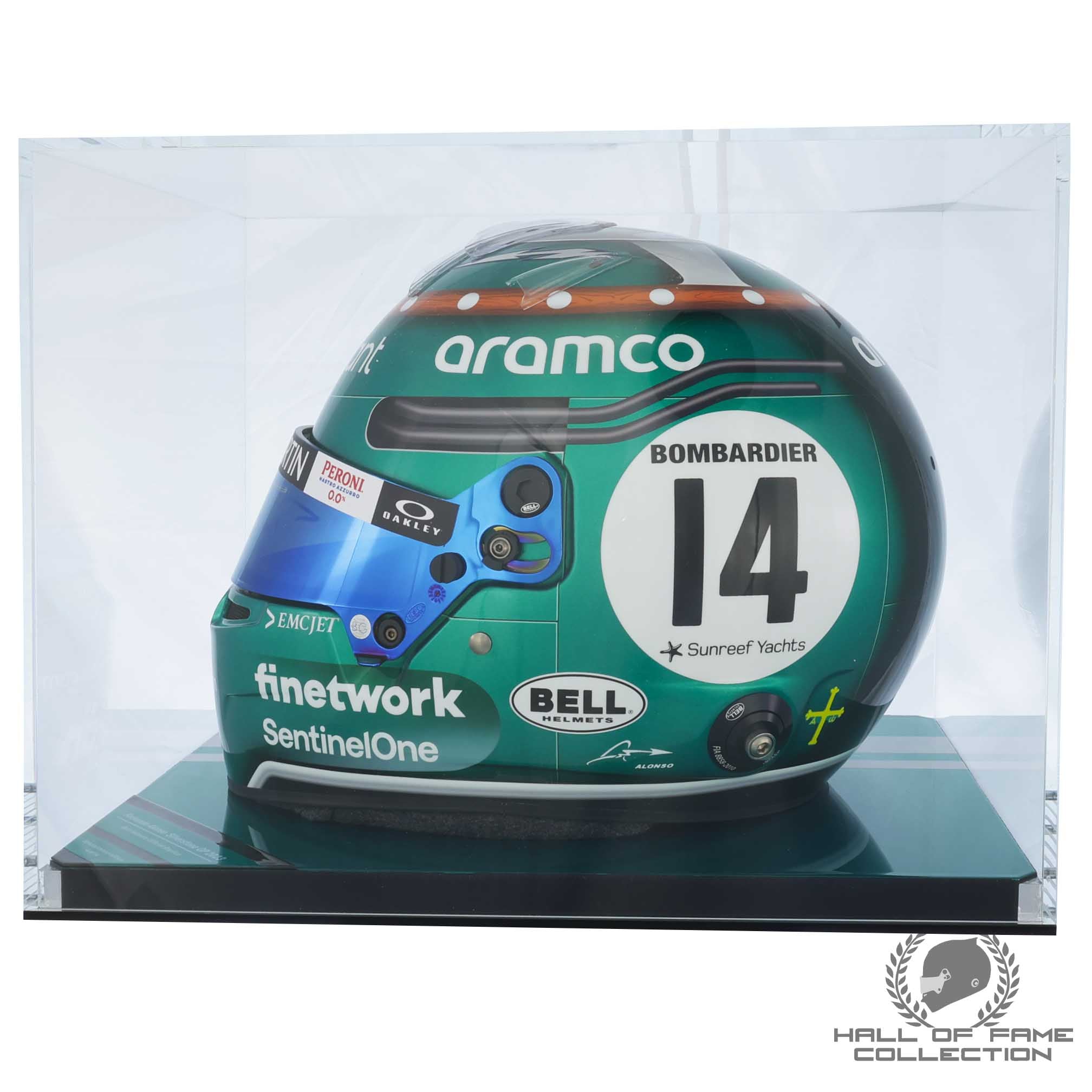 2023 Fernando Alonso Signed Official Bell Replica Silverstone Aston Martin F1 Helmet