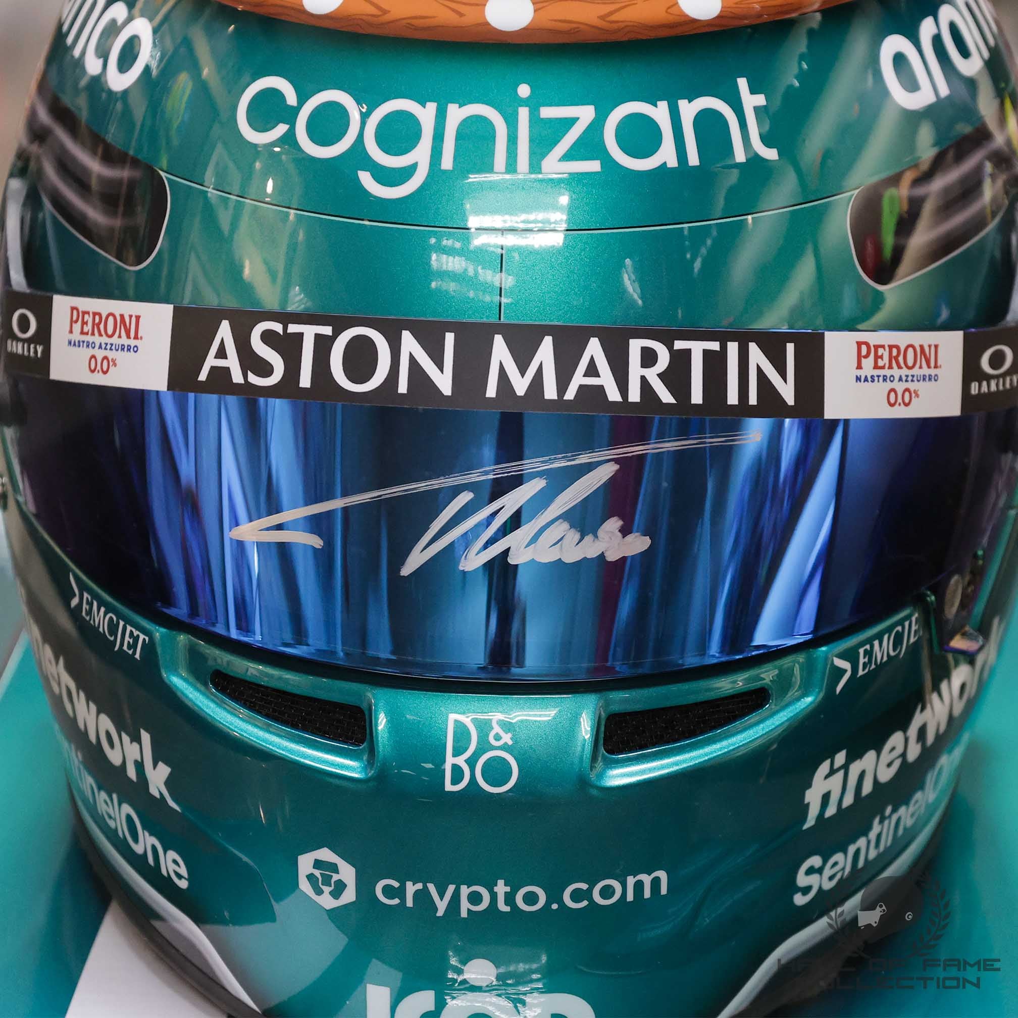 2023 Fernando Alonso Signed Official Bell Replica Silverstone Aston Martin F1 Helmet