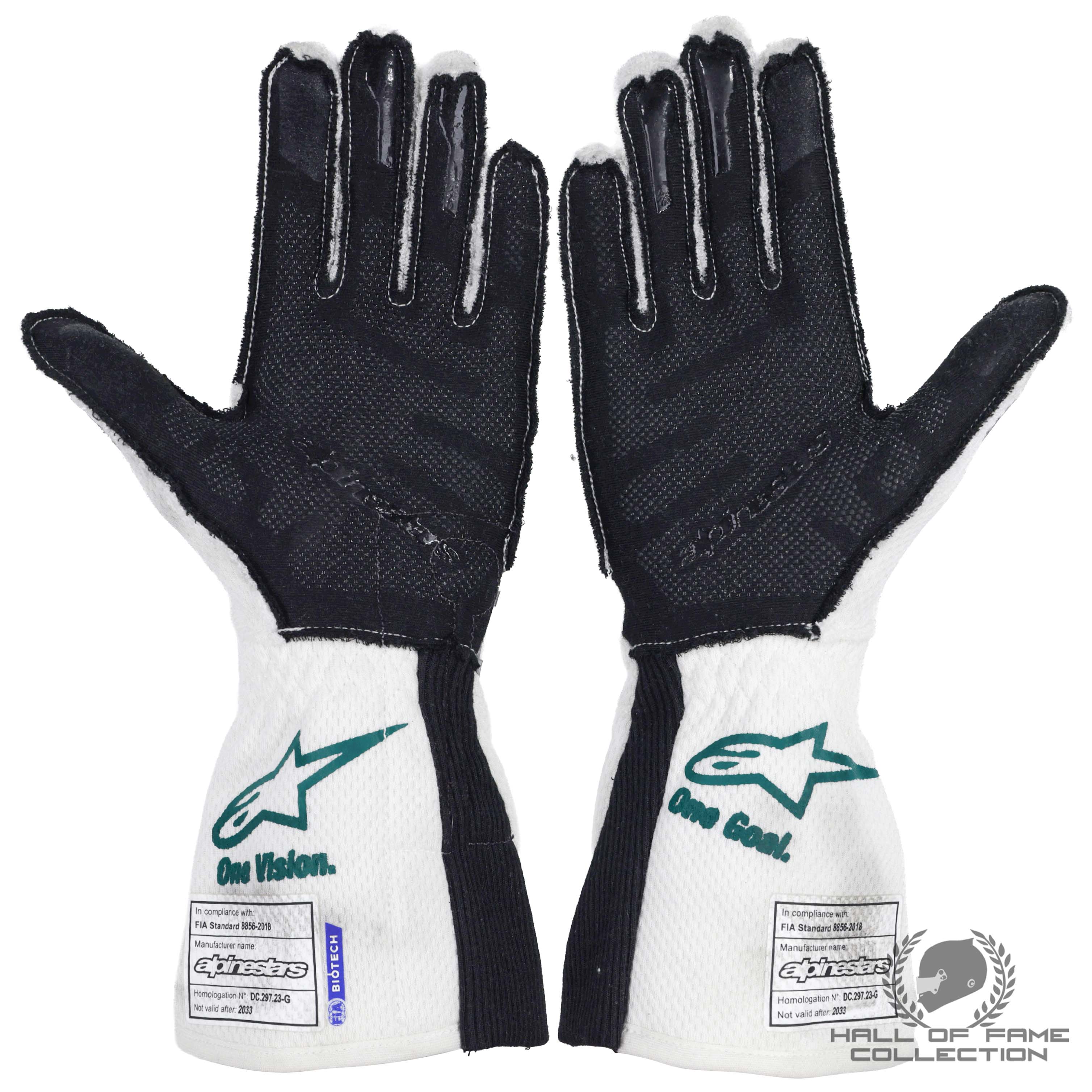 2023 Fernando Alonso Used Aston Martin F1 Gloves
