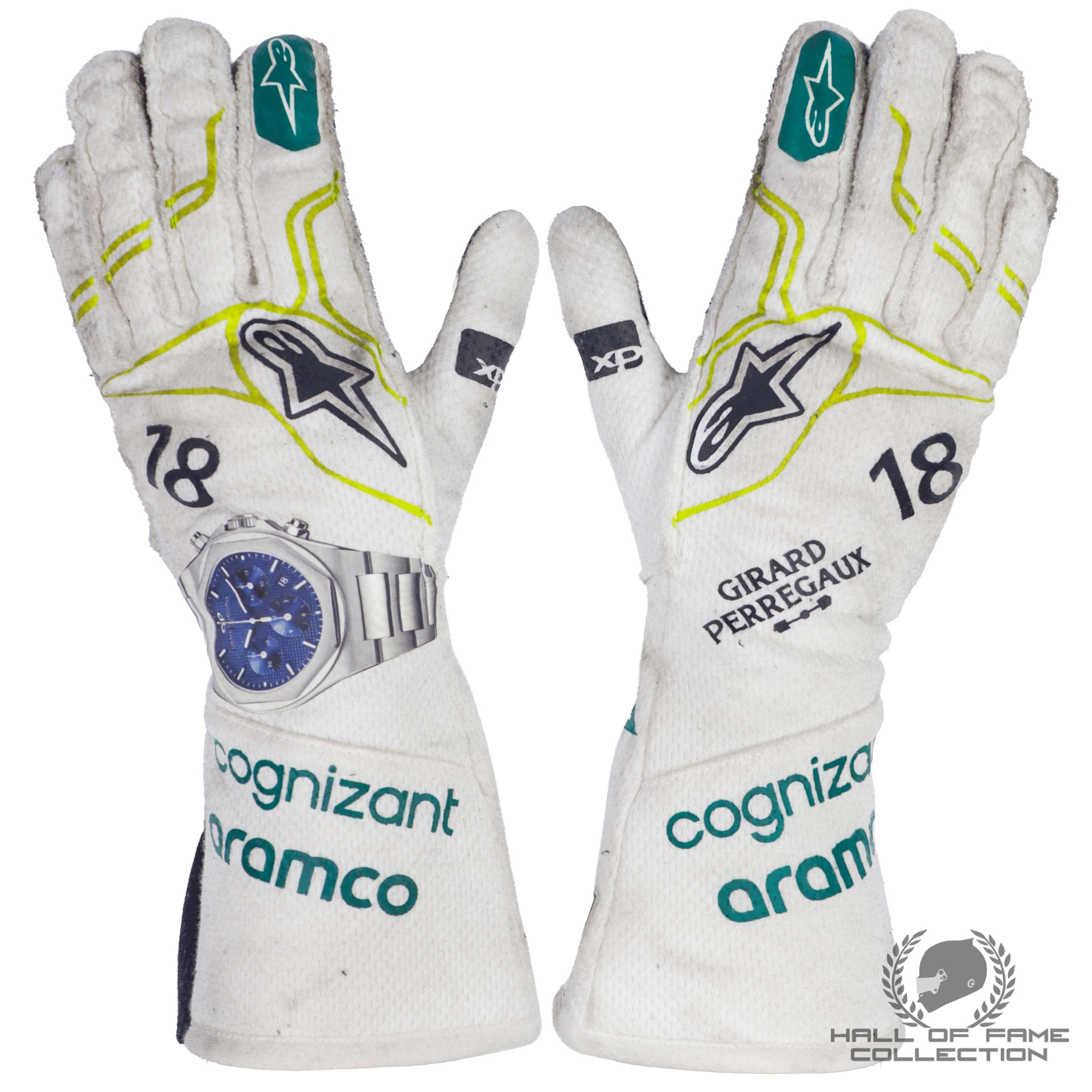 2023 Lance Stroll Used Aston Martin F1 Gloves