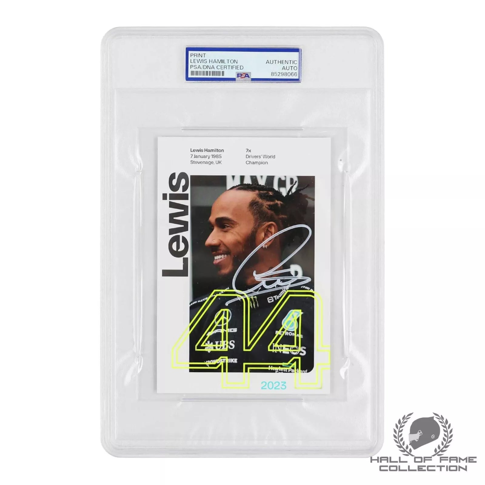 2023 Lewis Hamilton Autographed PSA Authenticated Trading Card