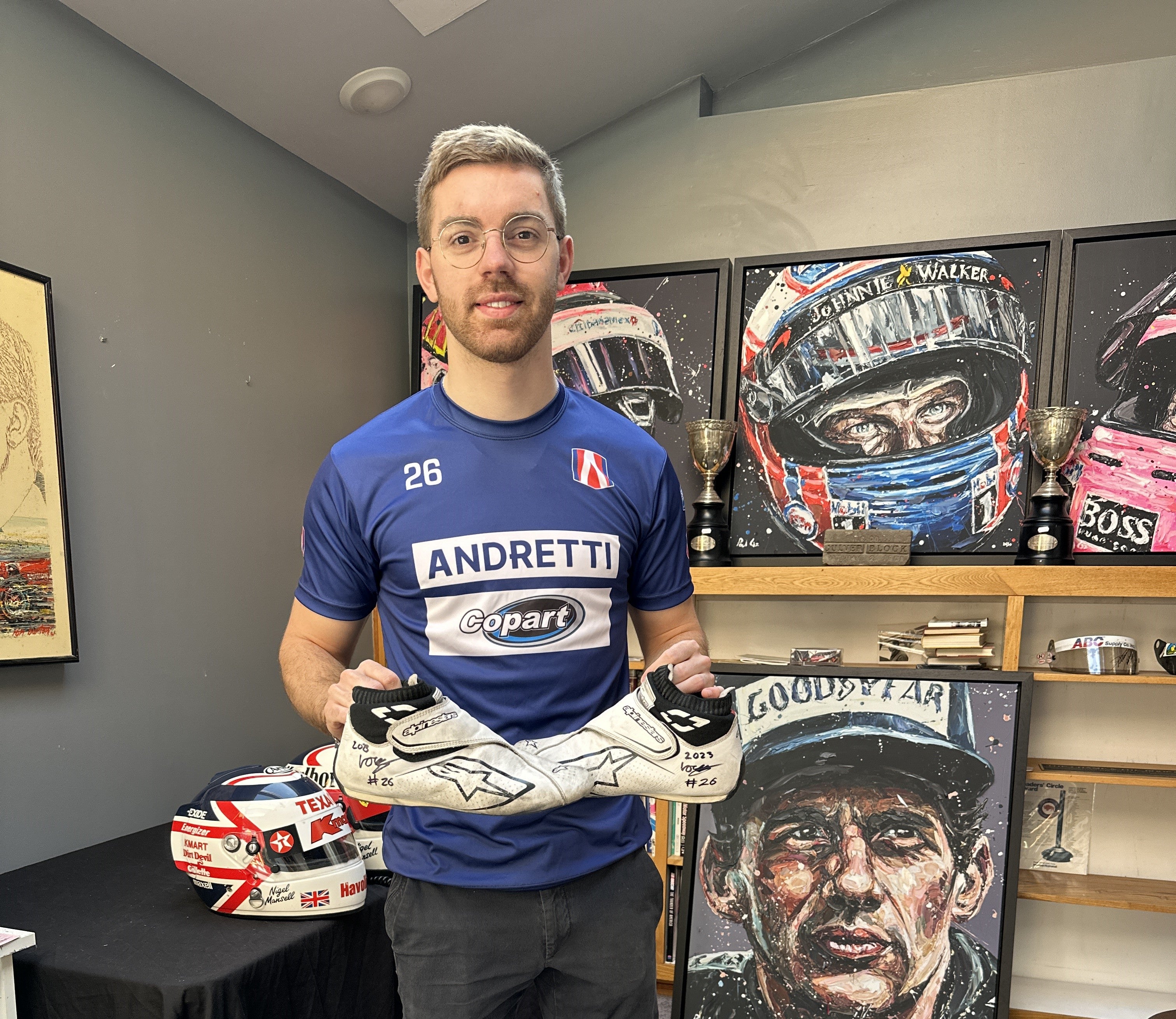 2023 Louis Foster Race Used Andretti Autosport Indy NXT Boots