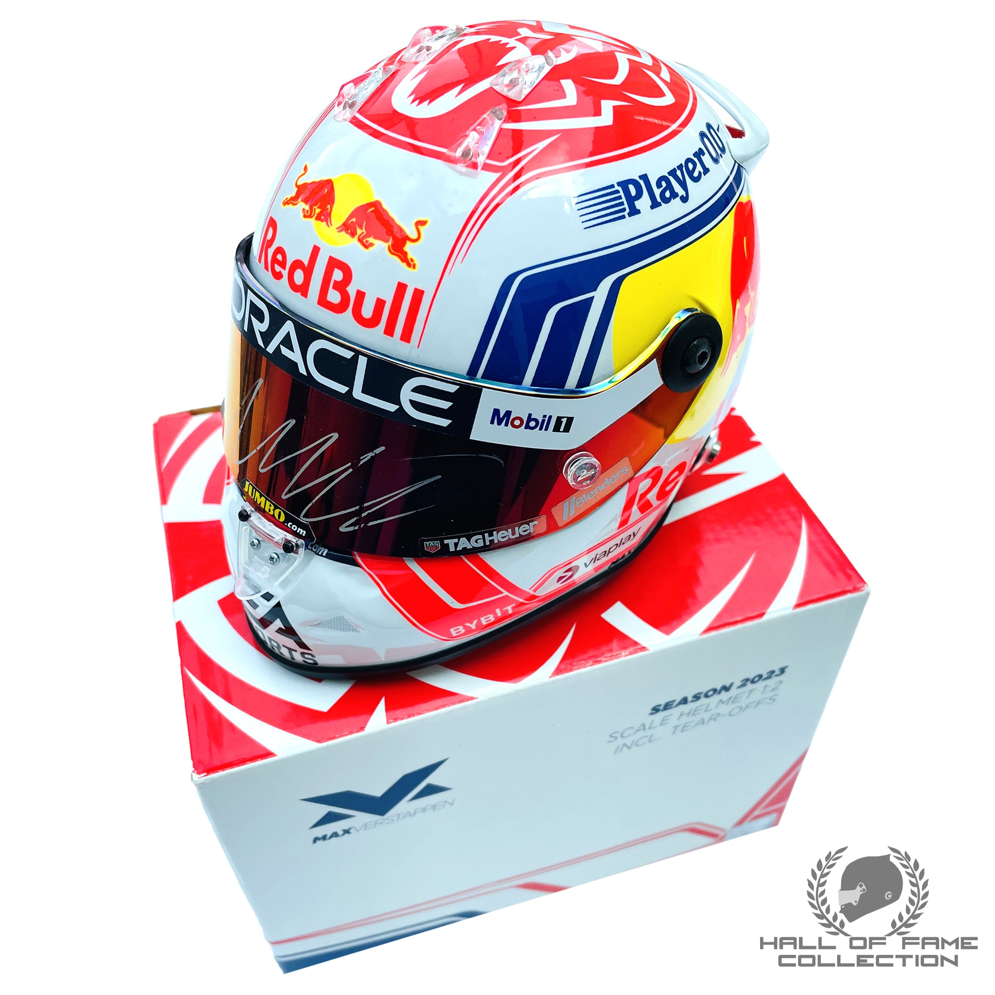 2023 Max Verstappen Signed 1/2 Scale Bell Red Bull Racing F1 Helmet