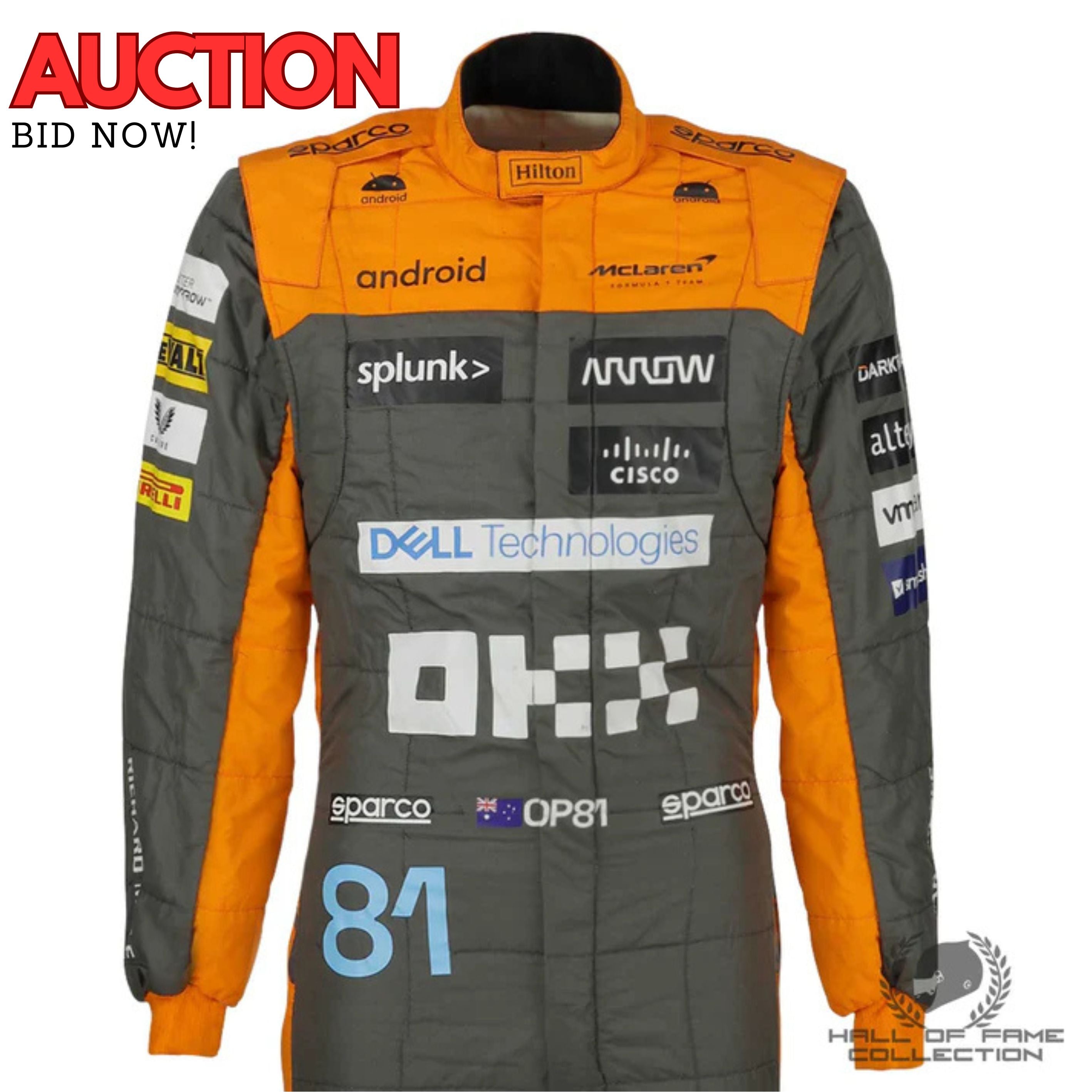 2023 Oscar Piastri Signed McLaren Rookie Year Original Worn F1 Suit - Charity Auction