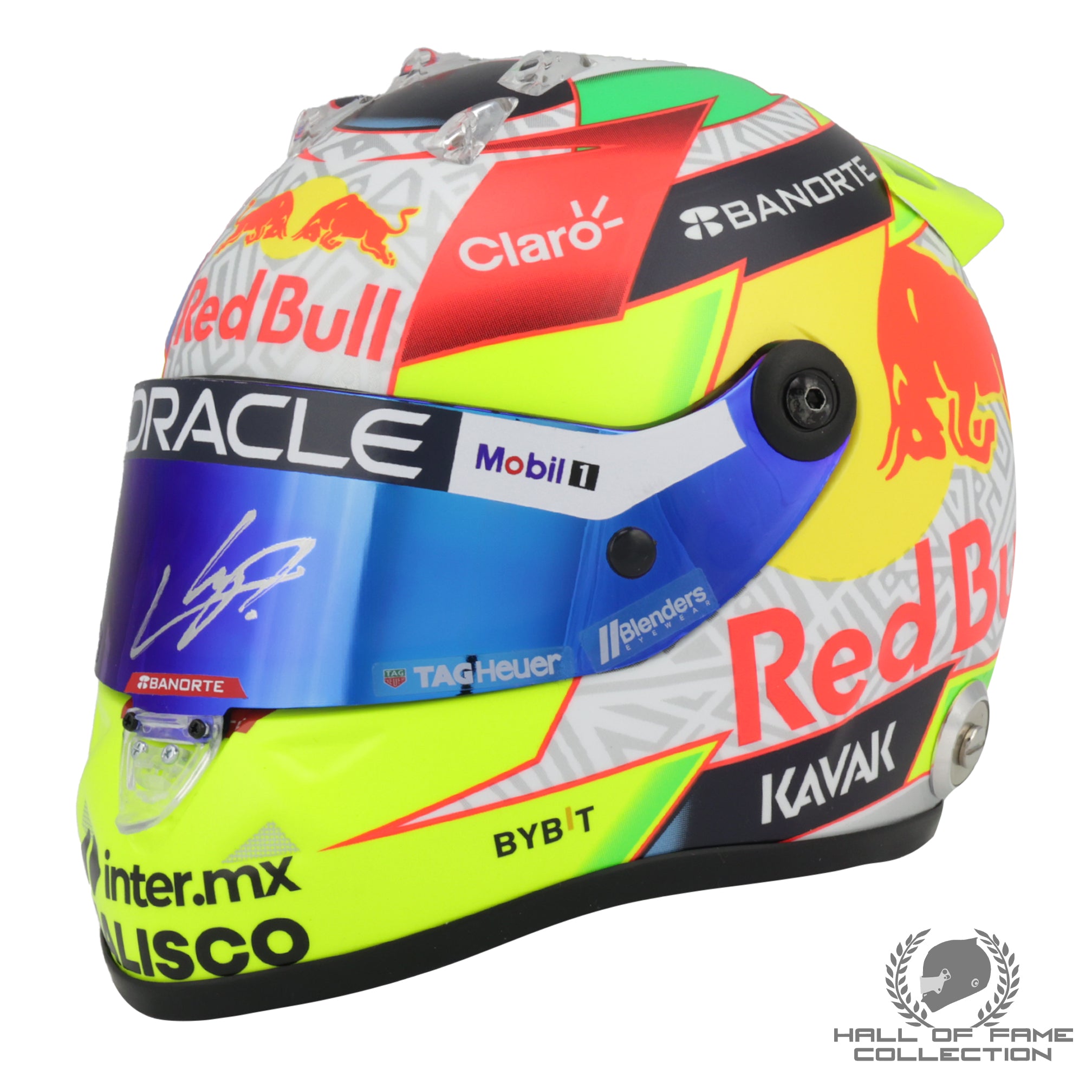 2023 Sergio Perez Signed 1/2 Scale Schuberth Red Bull Racing F1 Helmet