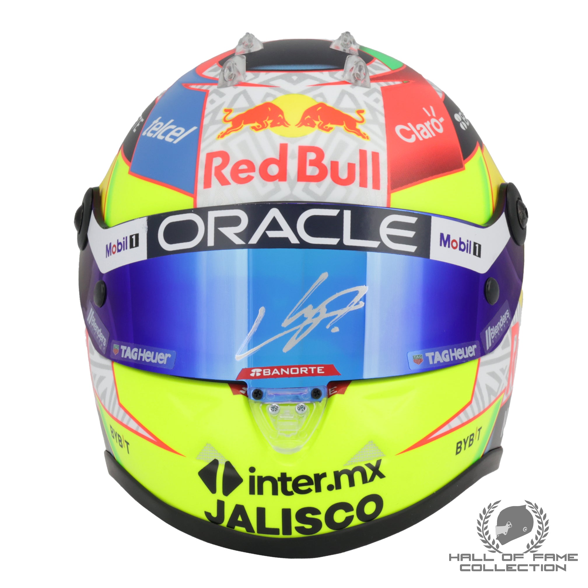 2023 Sergio Perez Signed 1/2 Scale Schuberth Red Bull Racing F1 Helmet