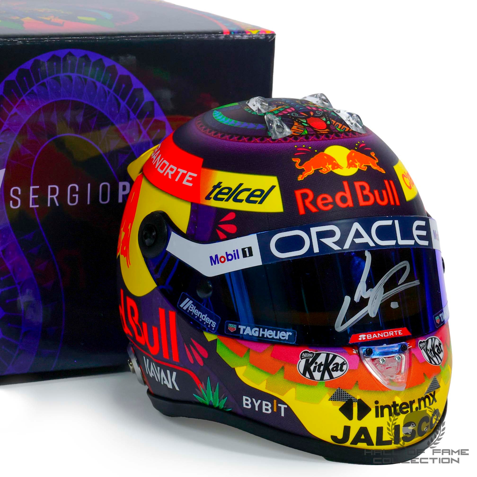 2023 Sergio Perez Signed Mexico GP Red Bull Racing 1:2 Scale F1 Helmet