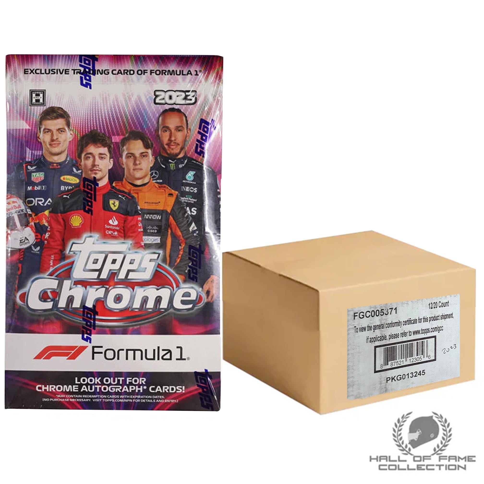 2023 Topps Chrome Formula One Sealed Case Of 12 Hobby Boxes
