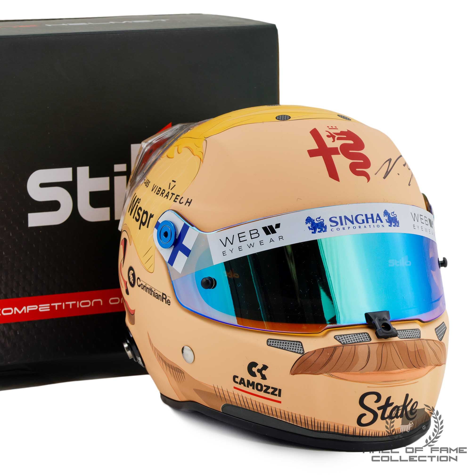 2023 Valtteri Bottas Signed 1:2 Scale Stilo Alfa Romeo Bahrain Test F1 Helmet