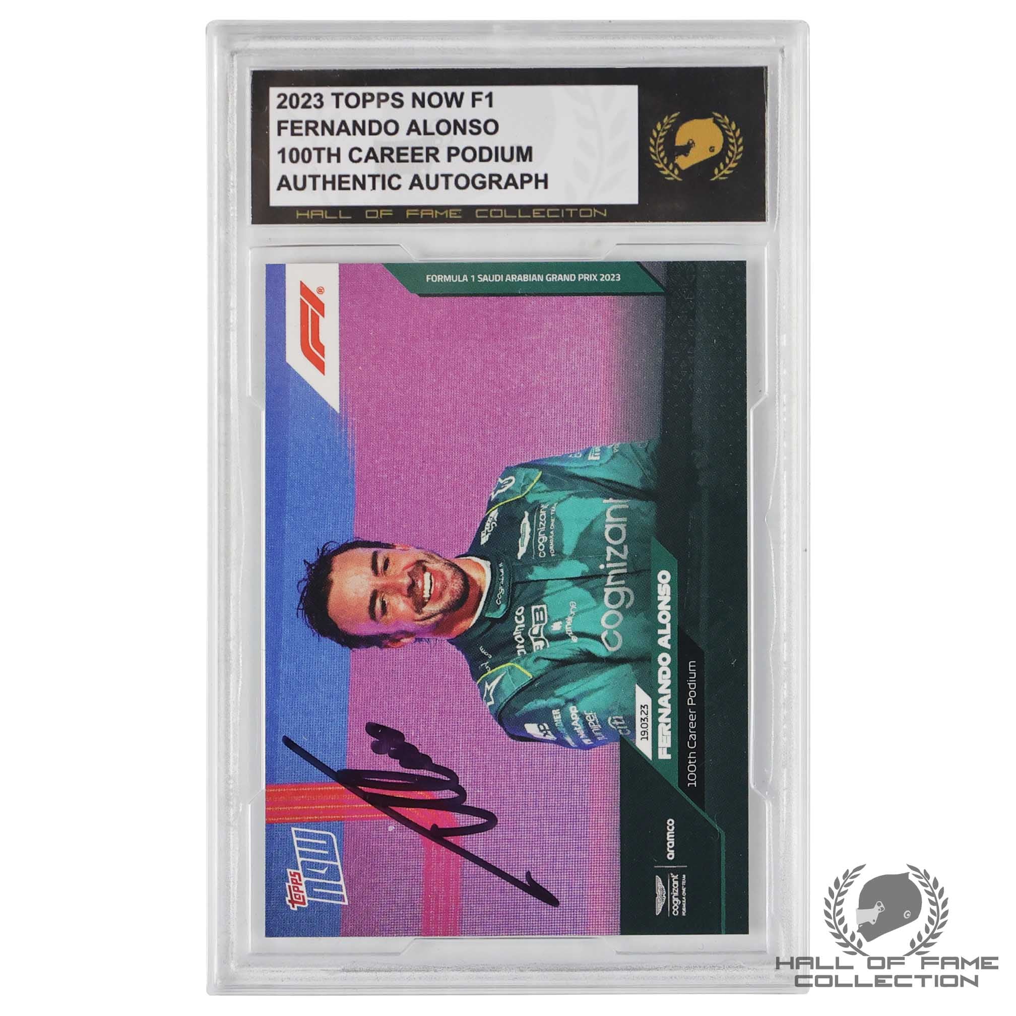 2023 Topps Now F1 Fernando Alonso 100th Career Podium Authentic Autograph