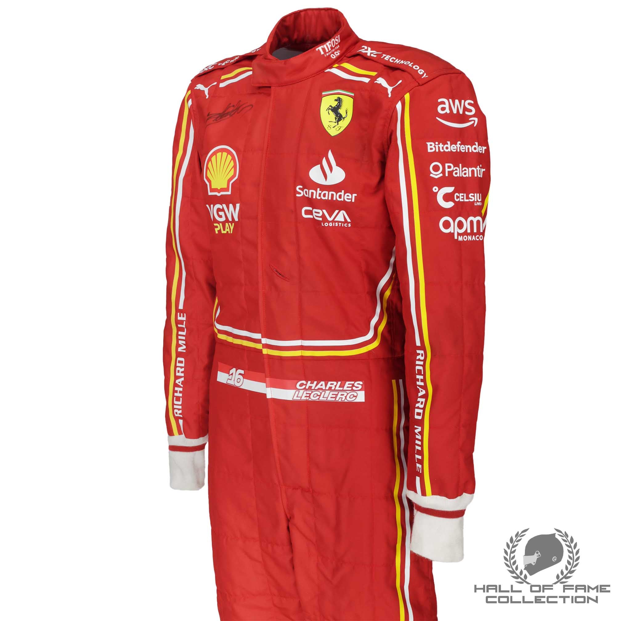 2024 Charles Leclerc Signed Saudi Arabian GP Scuderia Ferrari F1 Suit
