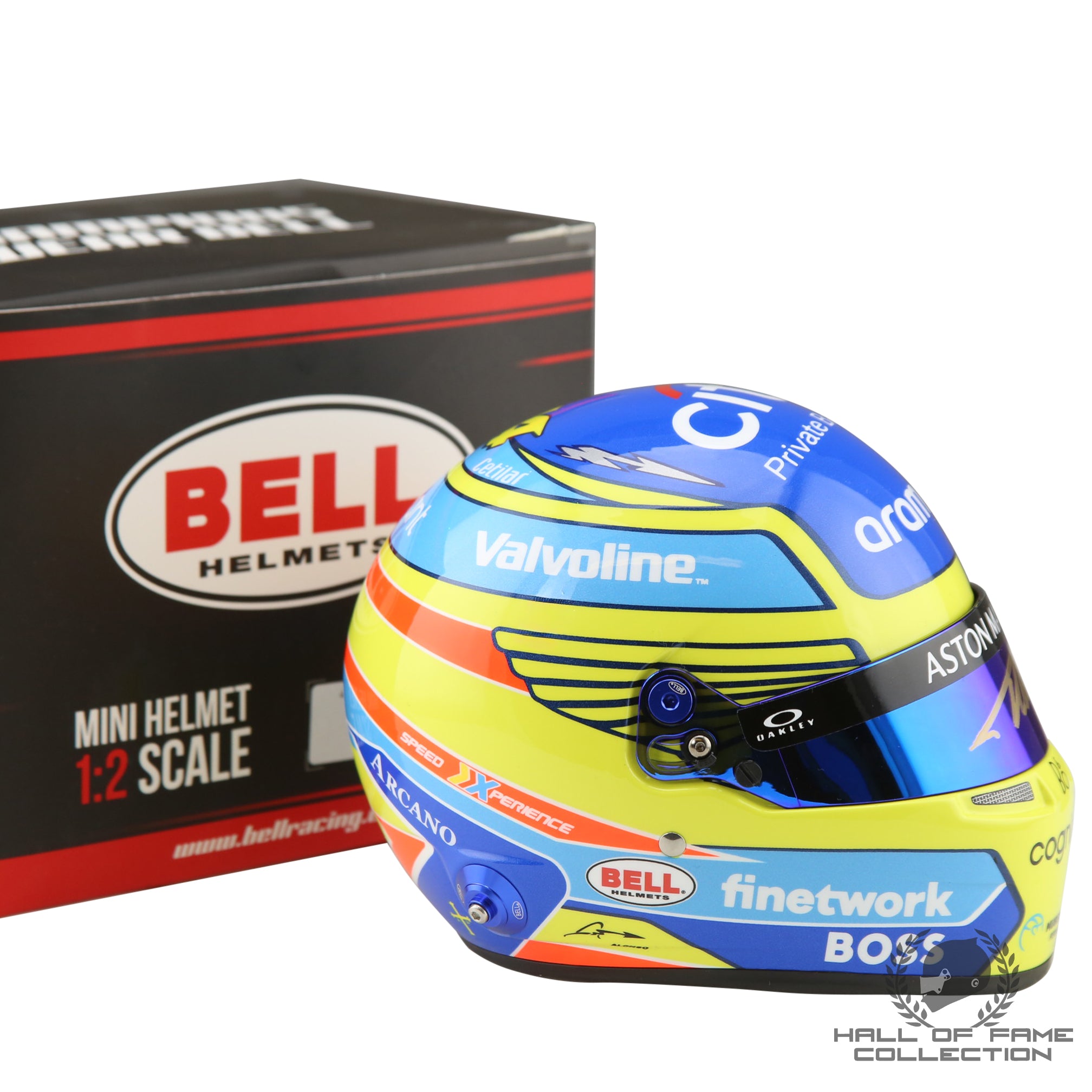 2024 Fernando Alonso Signed Official Bell Aston Martin 1/2 Scale F1 Helmet