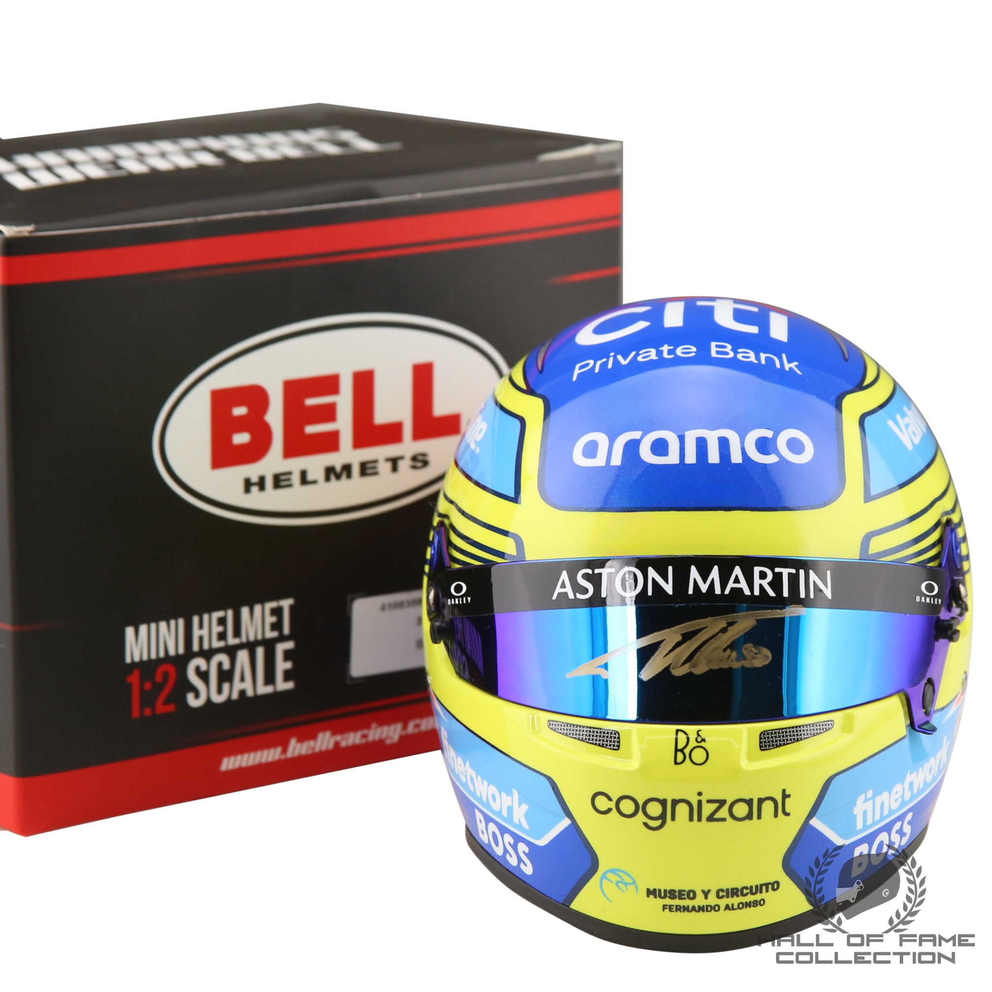 2024 Fernando Alonso Signed Official Bell Aston Martin 1/2 Scale F1 Helmet