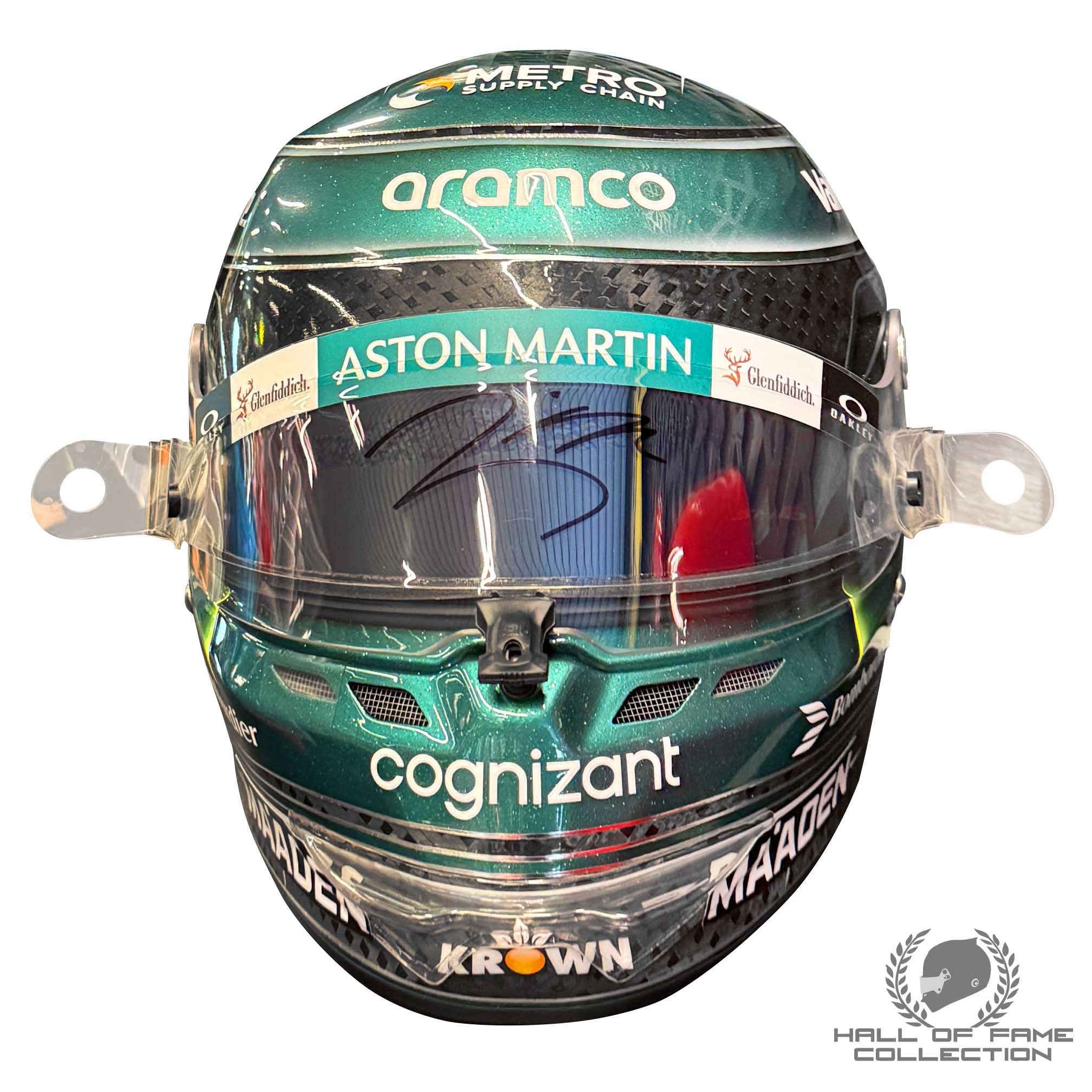 2024 Lance Stroll Signed Las Vegas GP Race Used Aston Martin F1 Helmet