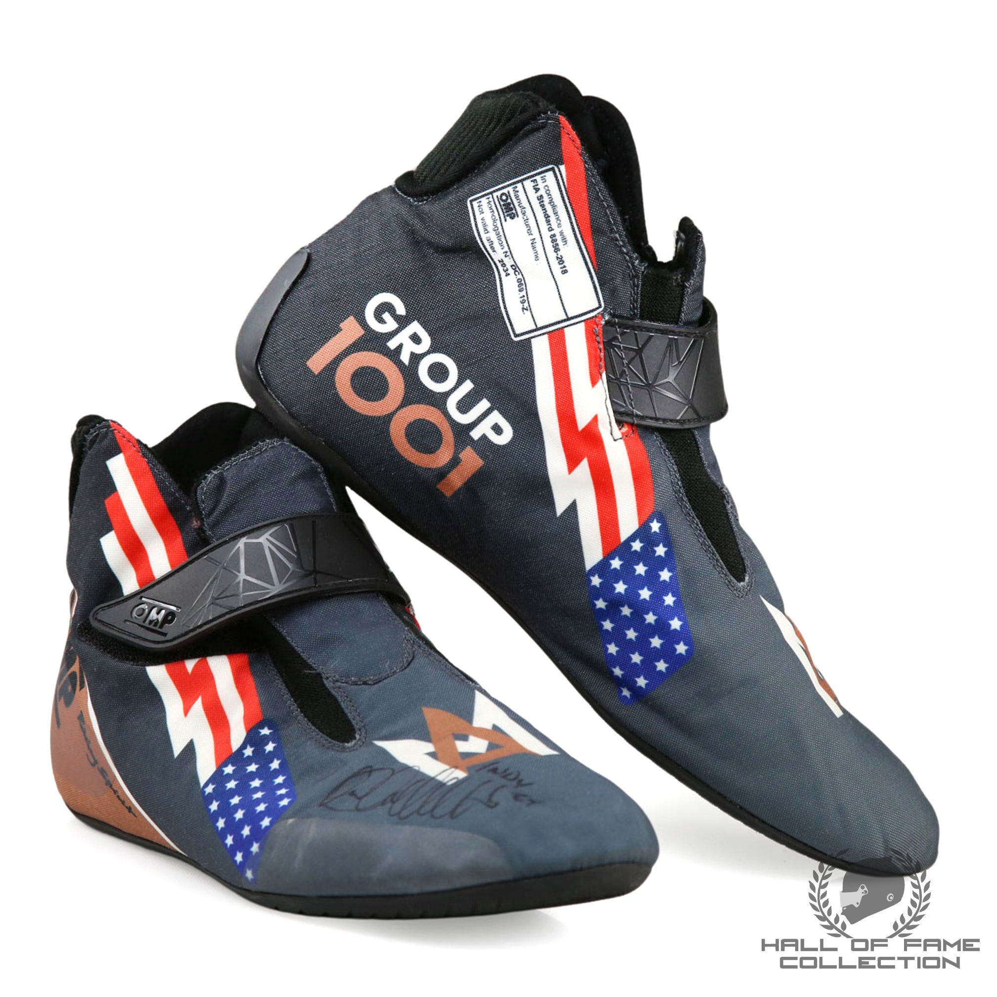 2024 Marco Andretti Signed Indy 500 Race Used Andretti Herta IndyCar Boots