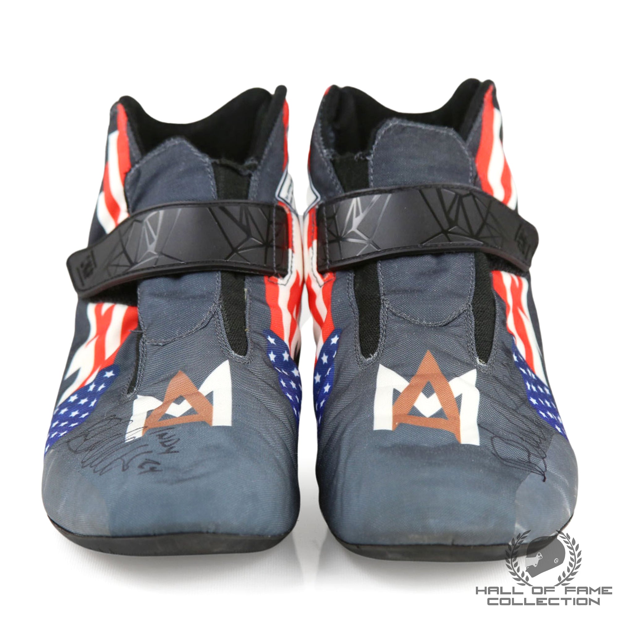 2024 Marco Andretti Signed Indy 500 Race Used Andretti Herta IndyCar Boots