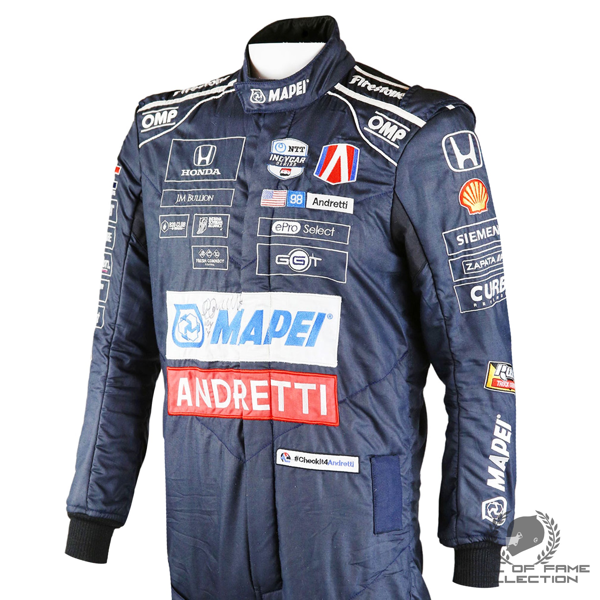 2024 Marco Andretti Signed Indy 500 Race Used Andretti Herta IndyCar Suit