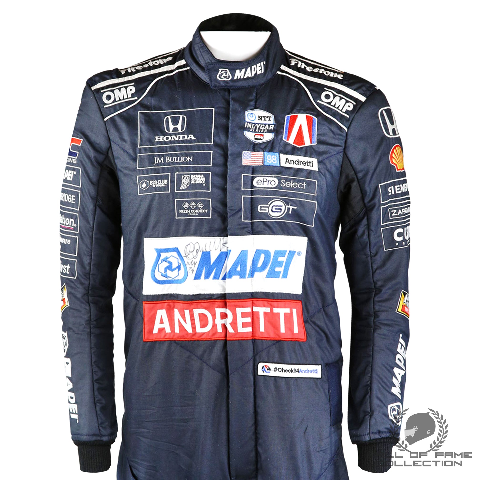 2024 Marco Andretti Signed Indy 500 Race Used Andretti Herta IndyCar Suit